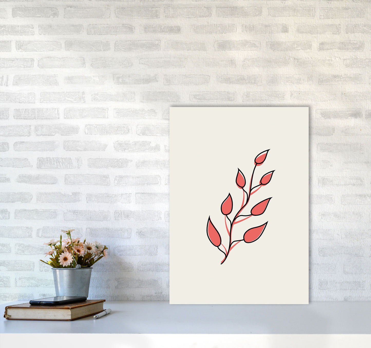 Abstract Tropical Leaves II Art Print by Jason Stanley A2 Black Frame