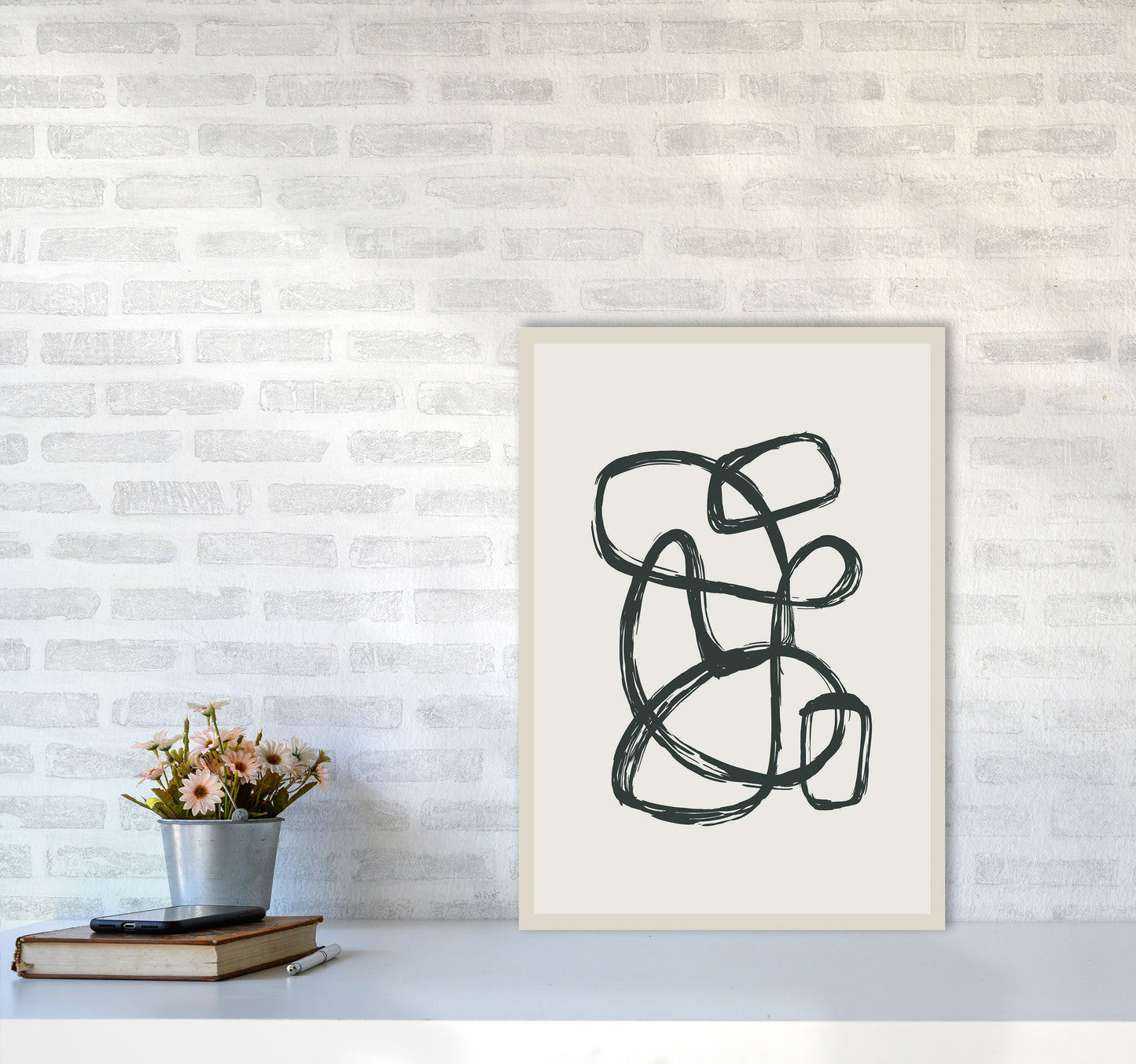 Modern Abstract Shapes 1 Art Print by Jason Stanley A2 Black Frame