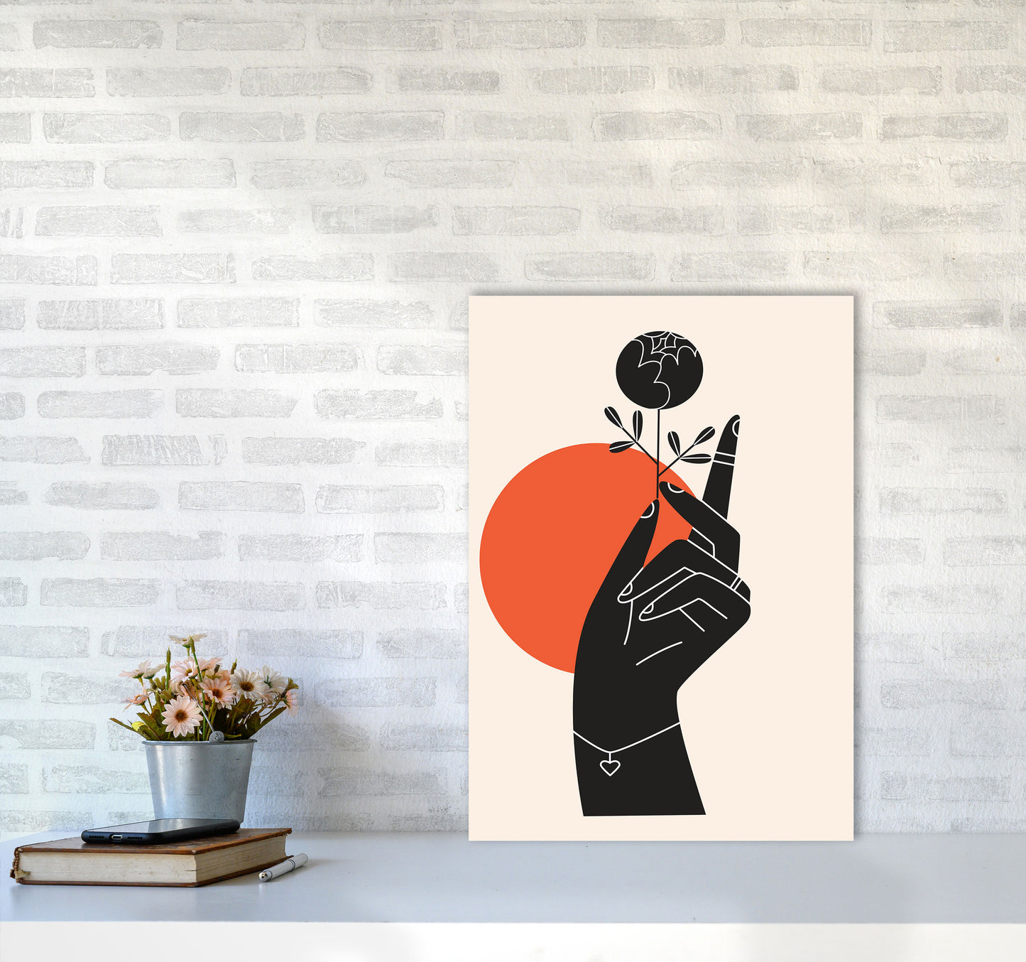 Minimalist Hand Drawing Art Print by Jason Stanley A2 Black Frame
