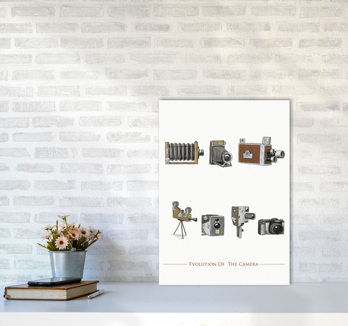 Evolution Of The Camera Art Print by Jason Stanley A2 Black Frame
