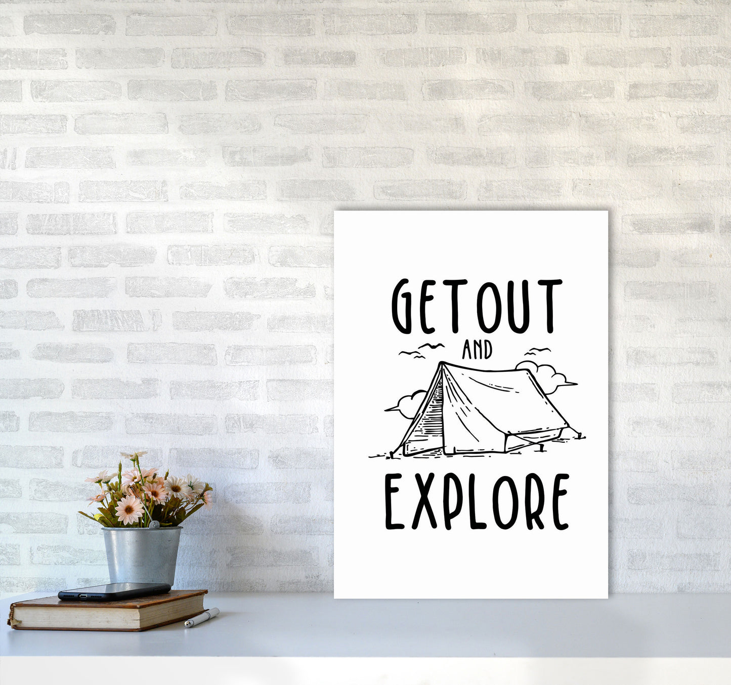 Get Out And Explore Art Print by Jason Stanley A2 Black Frame