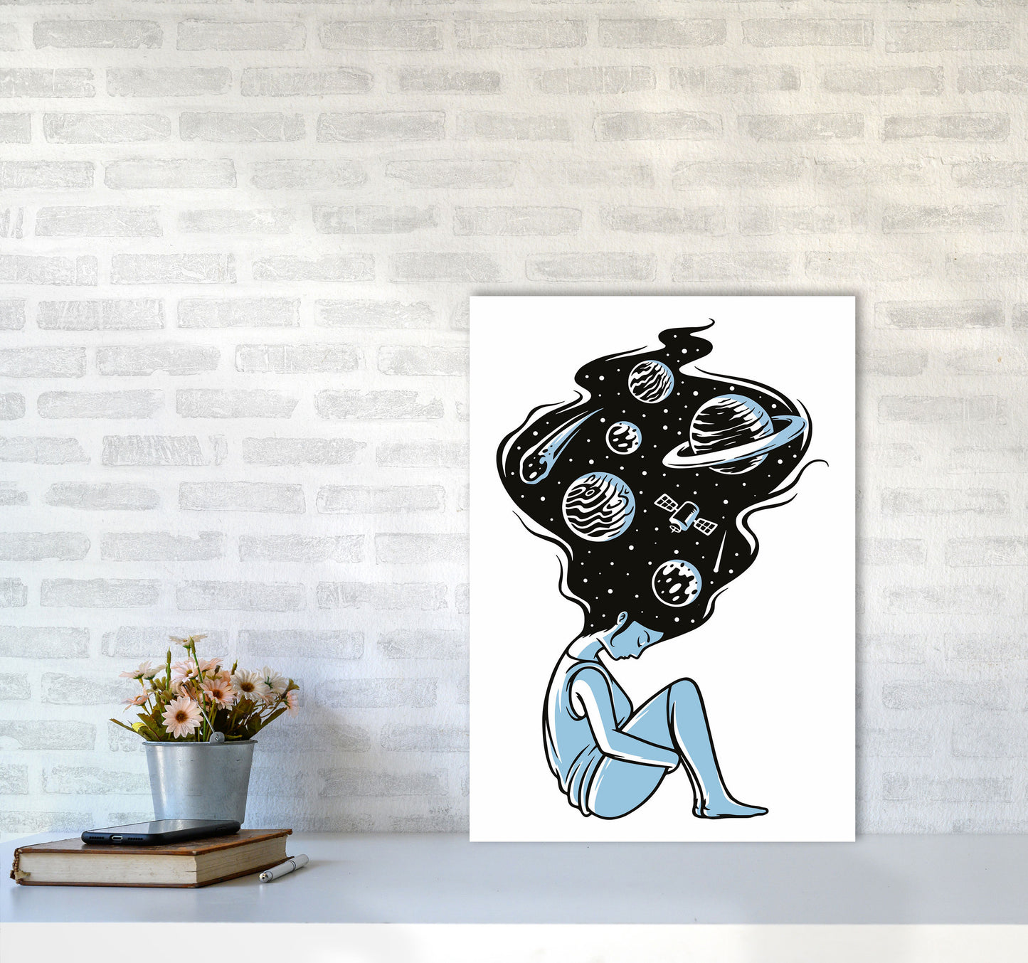 Head In The Clouds Art Print by Jason Stanley A2 Black Frame