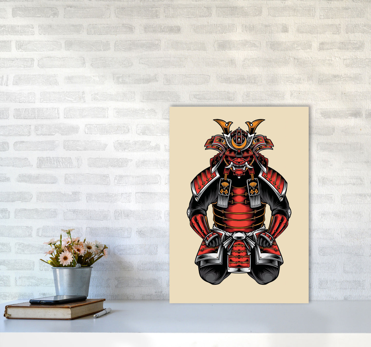 Japanese Samurai Art Print by Jason Stanley A2 Black Frame