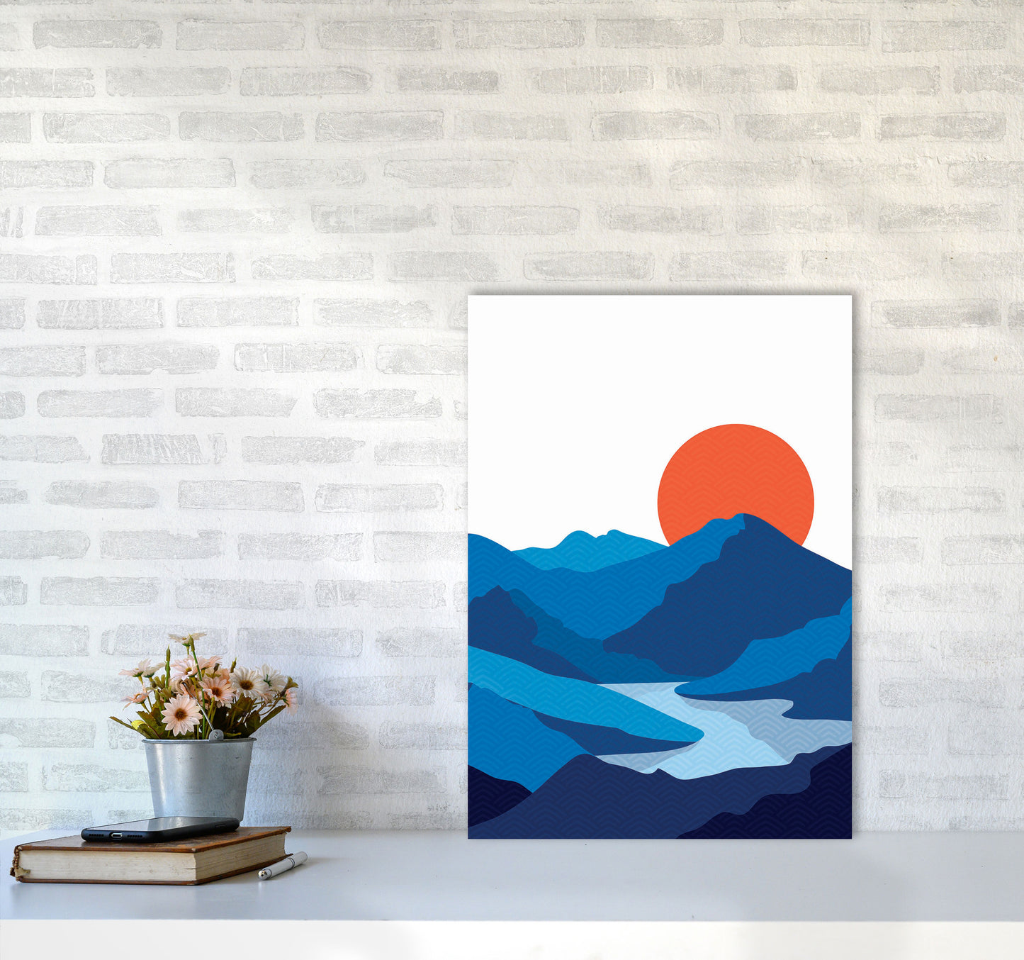 Japanese Mountain Art Print by Jason Stanley A2 Black Frame