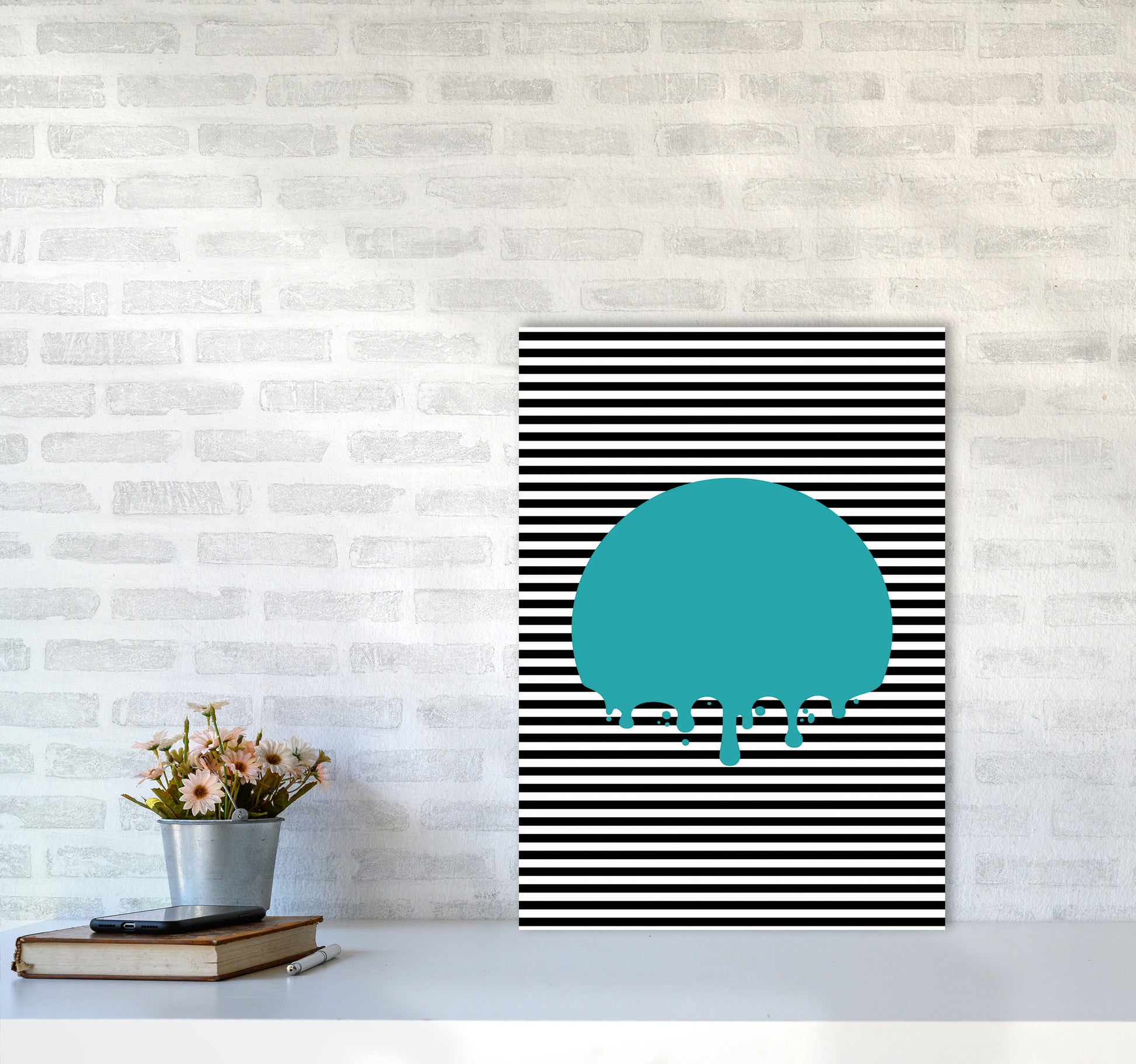 The Melting Moon Art Print by Jason Stanley A2 Black Frame