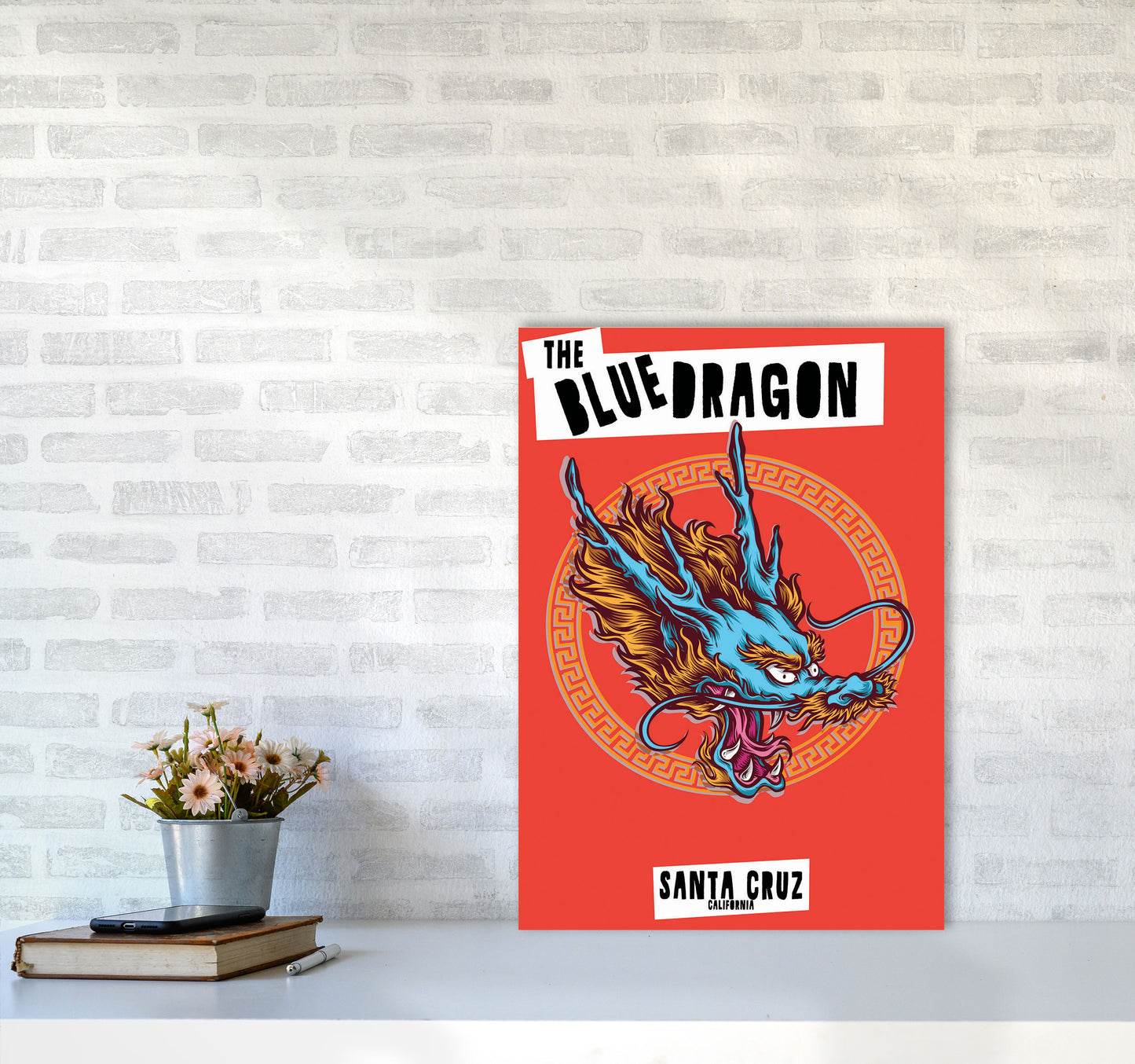 The Blue Dragon Art Print by Jason Stanley A2 Black Frame