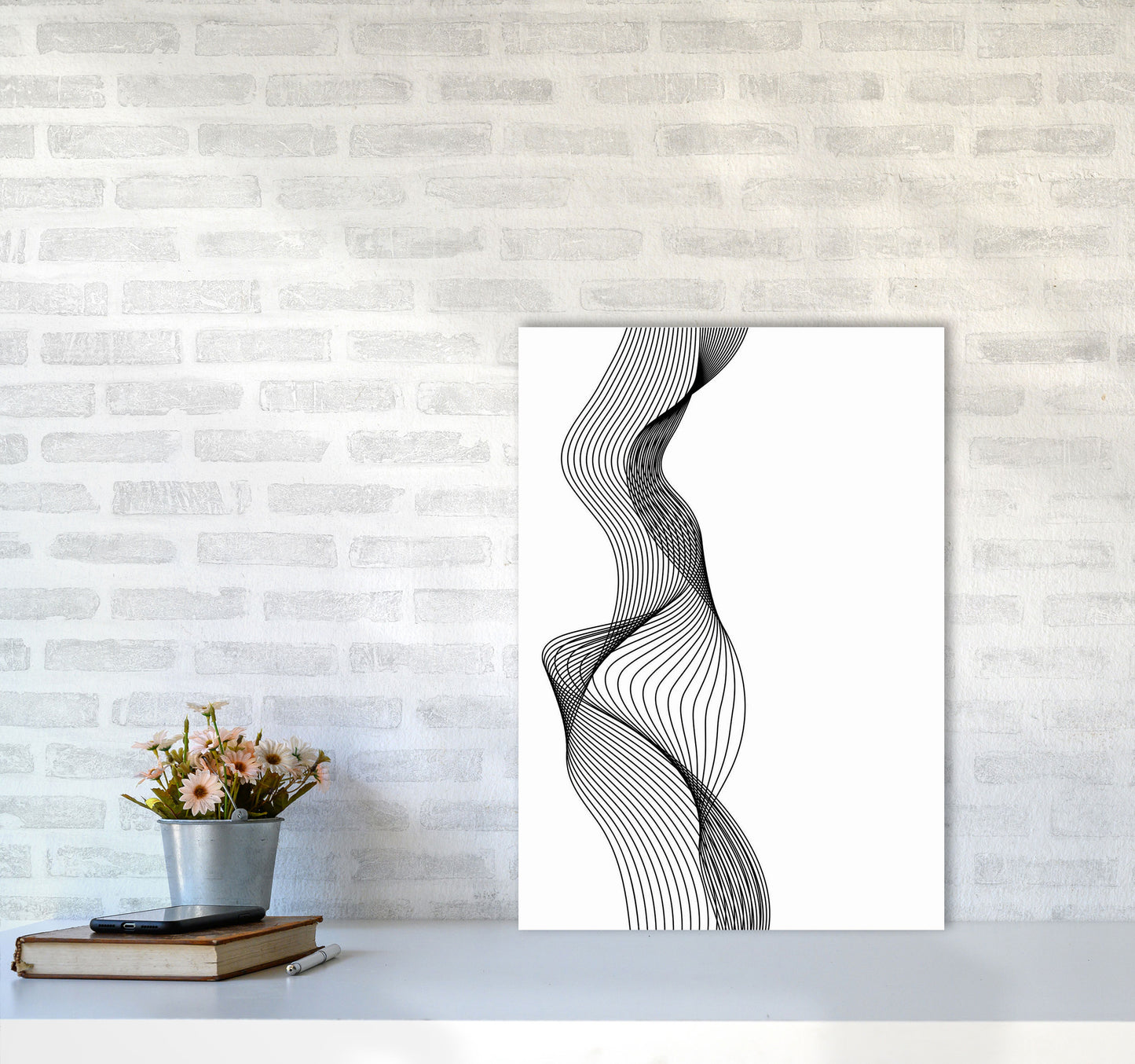 Line Wobbles Art Print by Jason Stanley A2 Black Frame