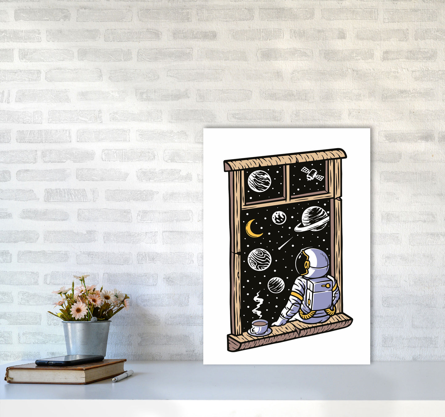 Planet Views Art Print by Jason Stanley A2 Black Frame