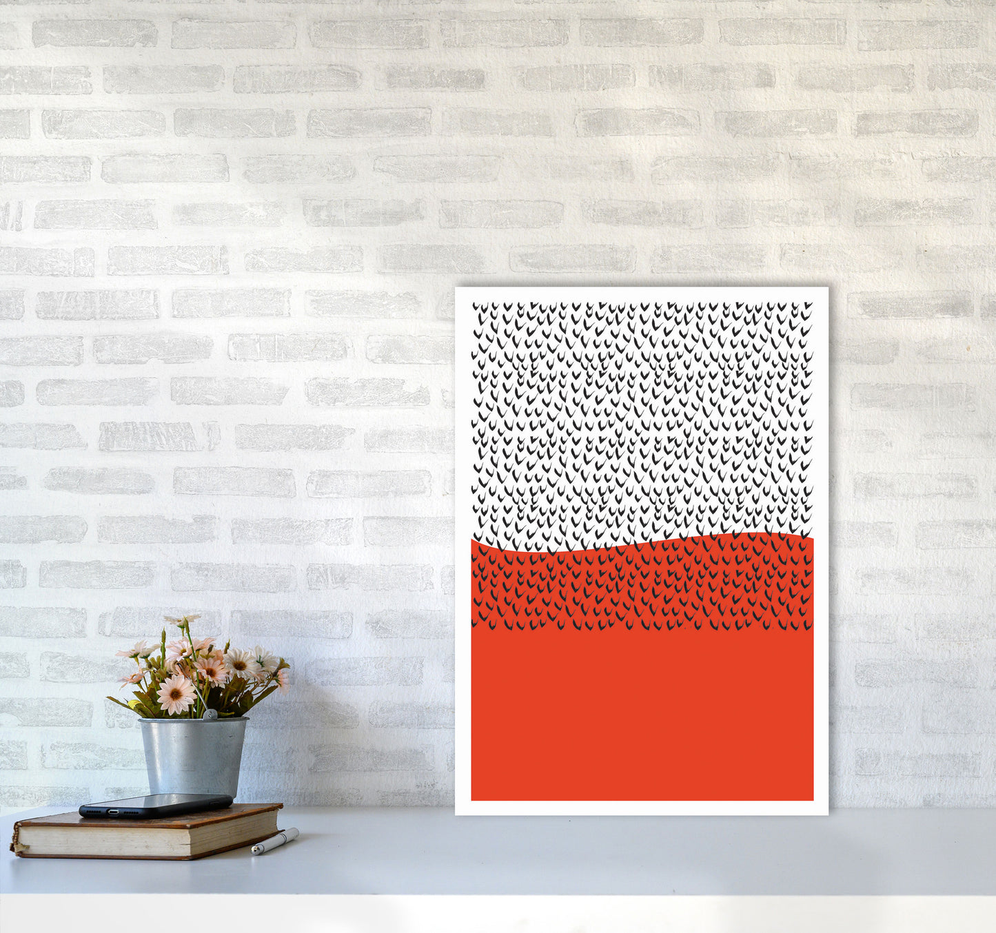 Red Vibe Art Print by Jason Stanley A2 Black Frame