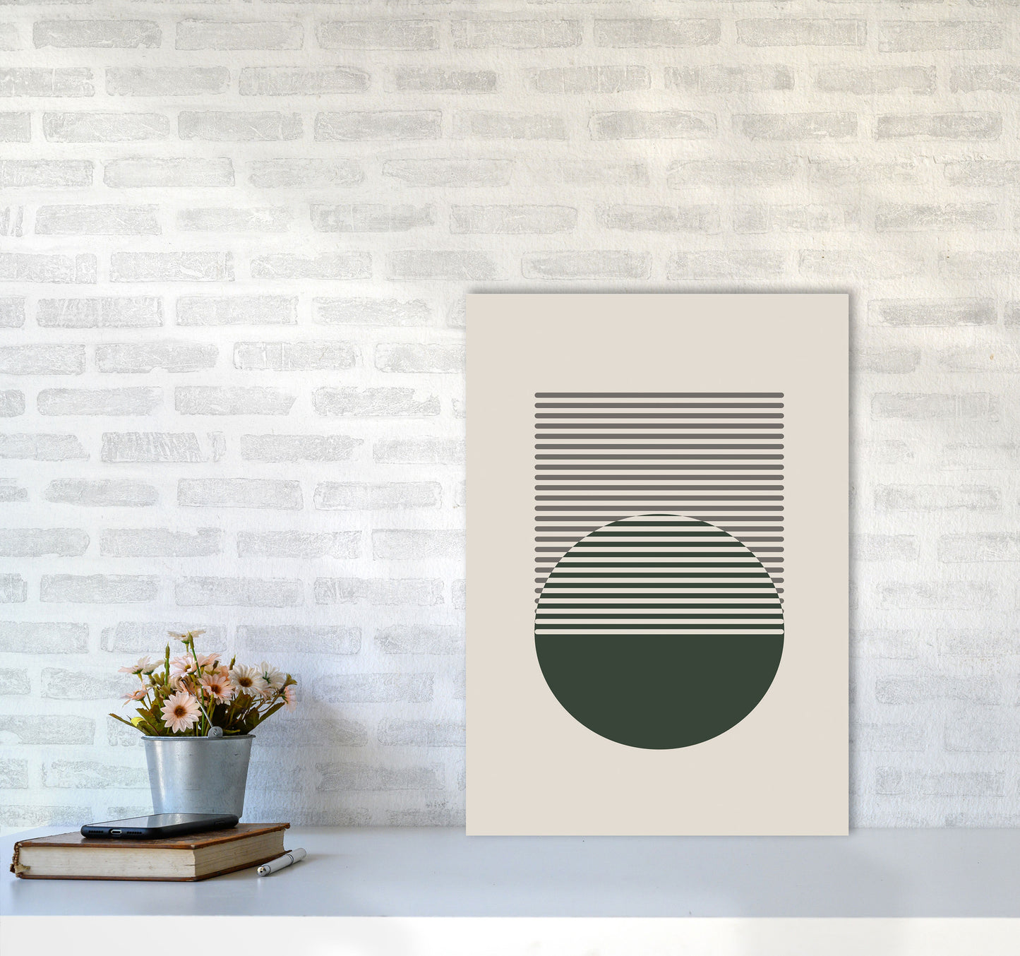 Minimal Abstract Circles I Art Print by Jason Stanley A2 Black Frame