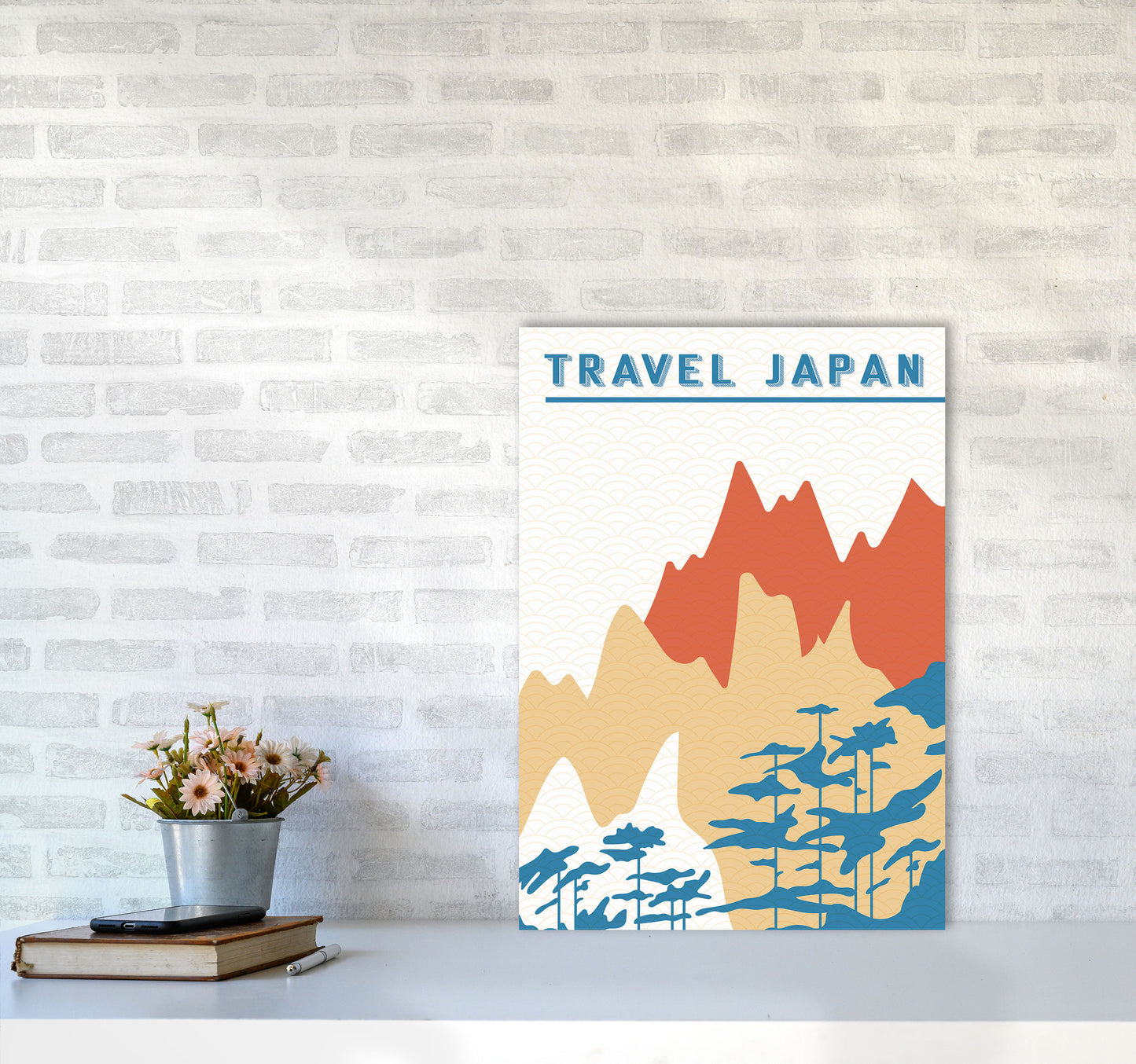 Traval Japan Minimilism III Art Print by Jason Stanley A2 Black Frame