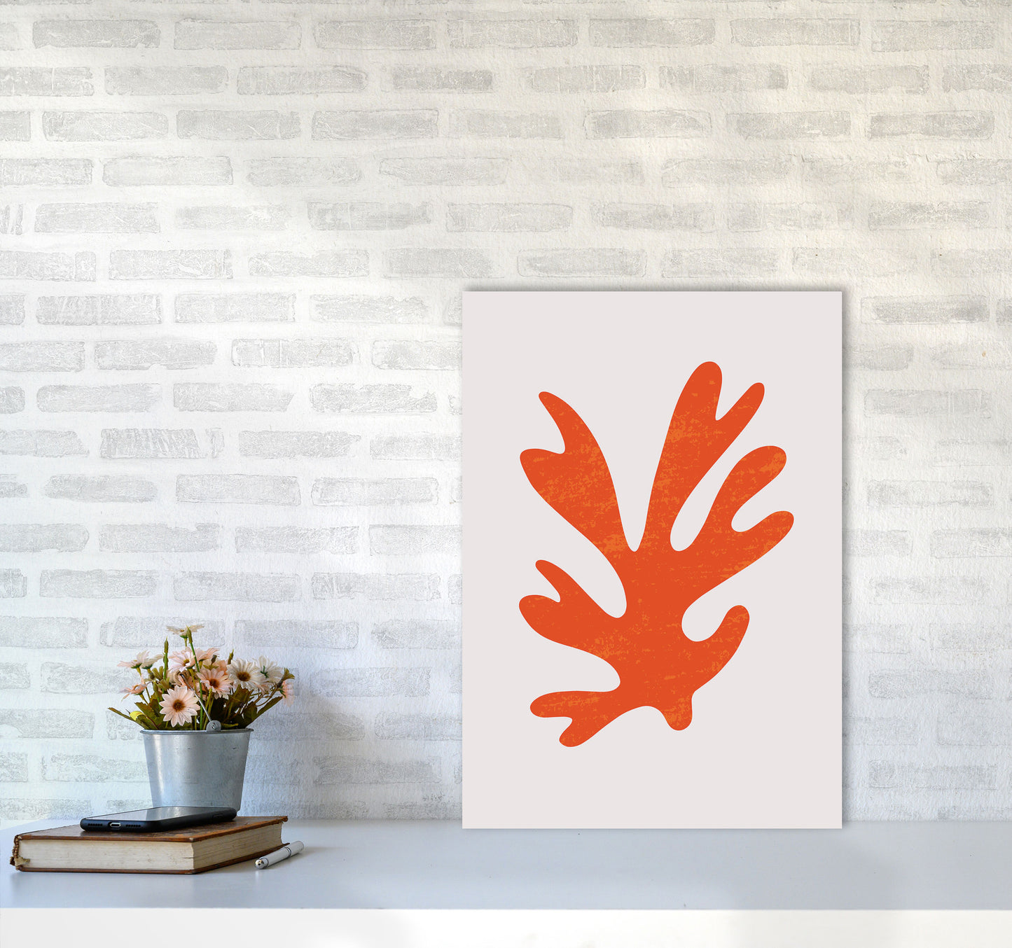 Abstract Red Algae Art Print by Jason Stanley A2 Black Frame