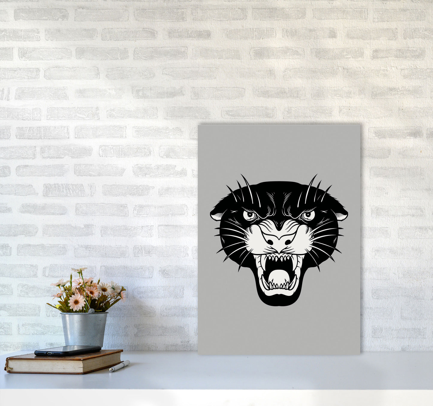 Vintage Panther Art Print by Jason Stanley A2 Black Frame