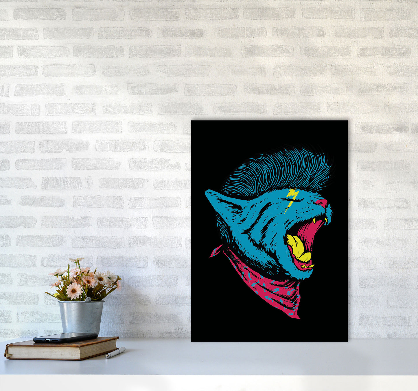 The Killer Cat Art Print by Jason Stanley A2 Black Frame