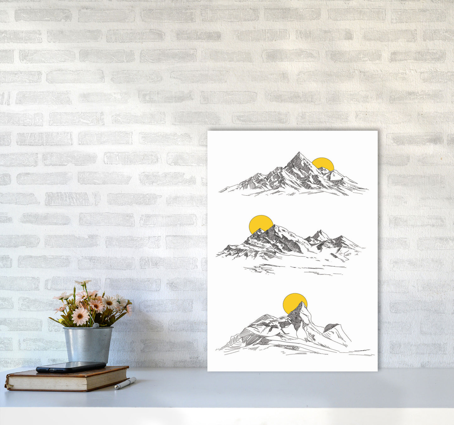 Sunny Mountains Art Print by Jason Stanley A2 Black Frame
