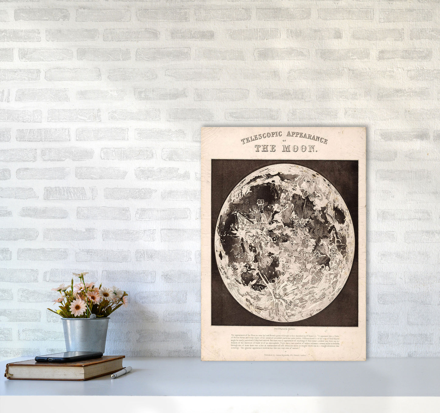 Telescopic Appearance Of The Moon Art Print by Jason Stanley A2 Black Frame