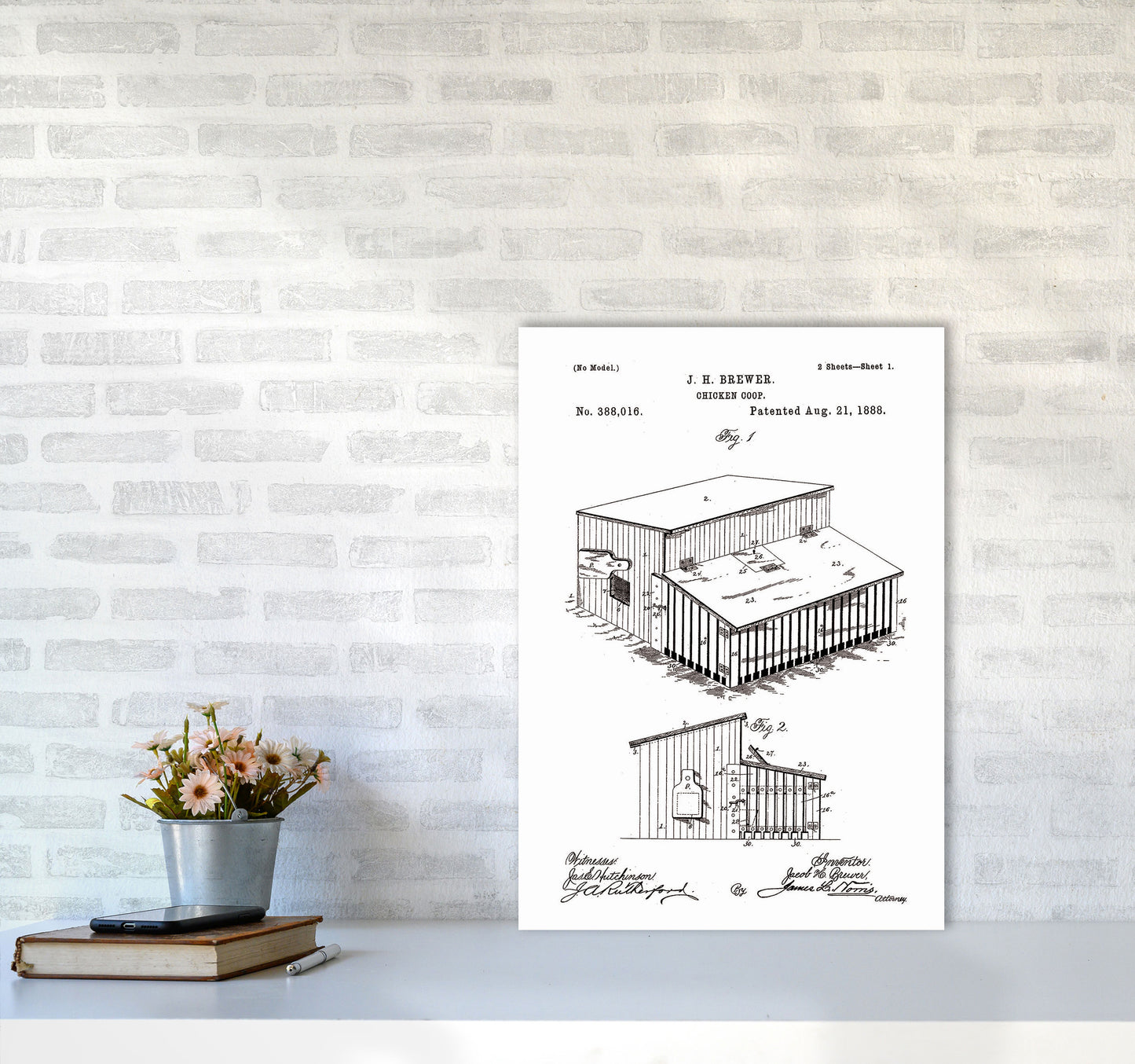 Chicken Coop Patent Art Print by Jason Stanley A2 Black Frame