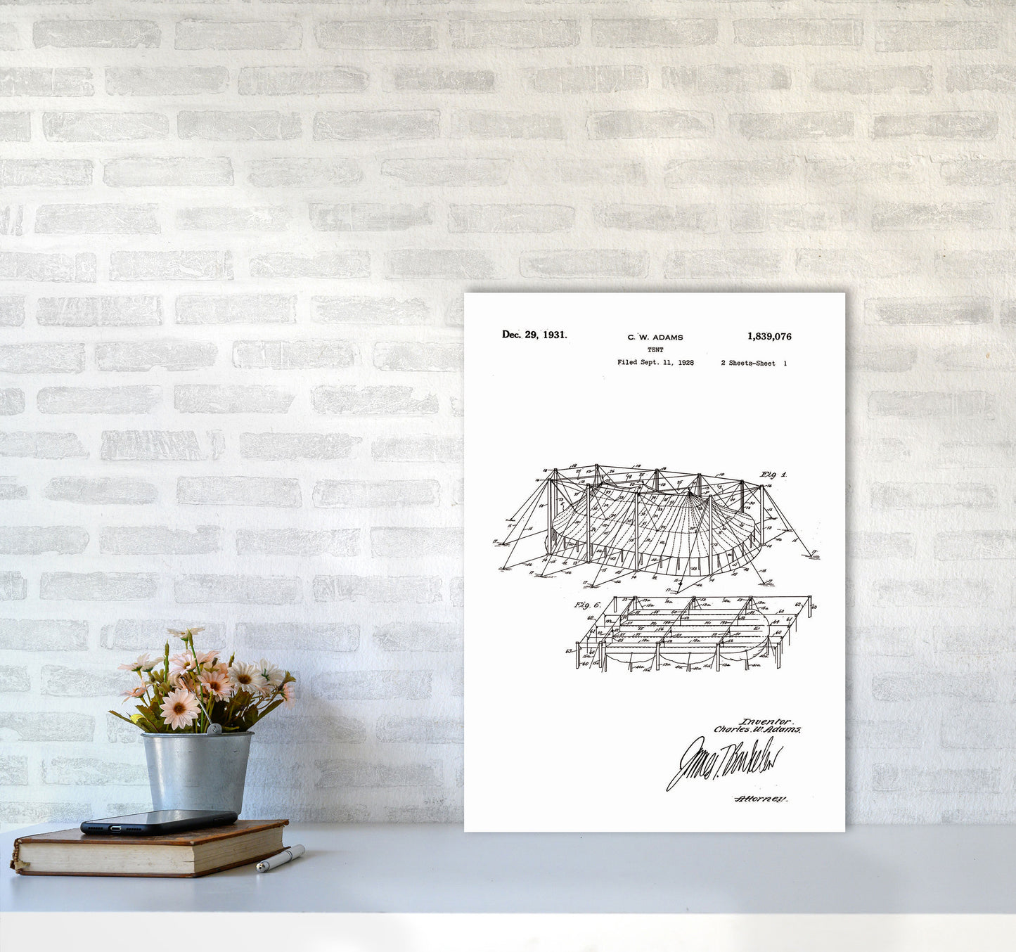 Carnival Tent Patent Art Print by Jason Stanley A2 Black Frame
