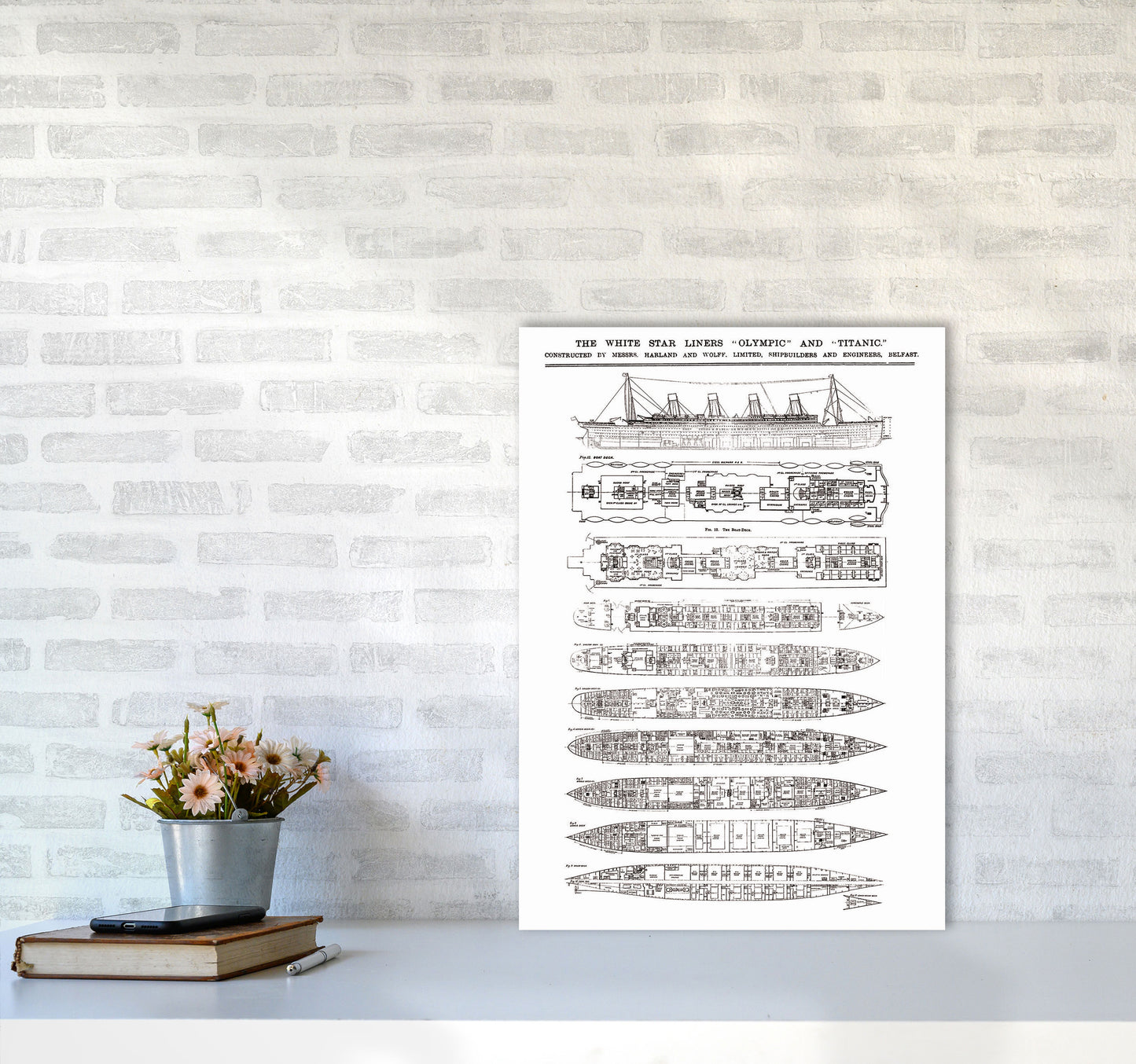 Titanic Patent Art Print by Jason Stanley A2 Black Frame