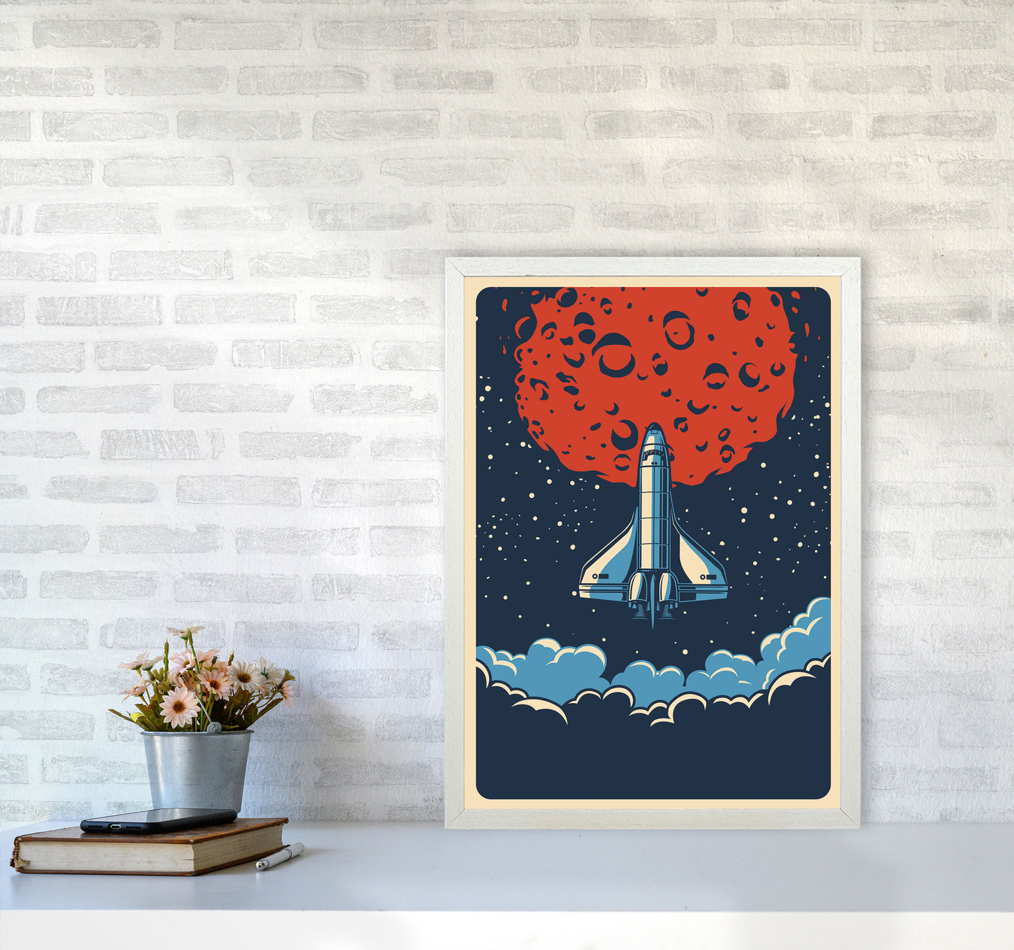 Outer Space Series - #15 Art Print by Jason Stanley A2 Oak Frame