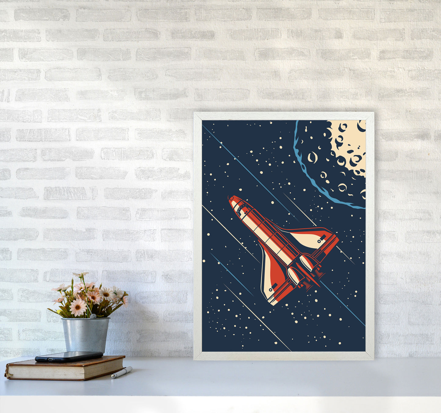Outer Space Series - #16 Art Print by Jason Stanley A2 Oak Frame