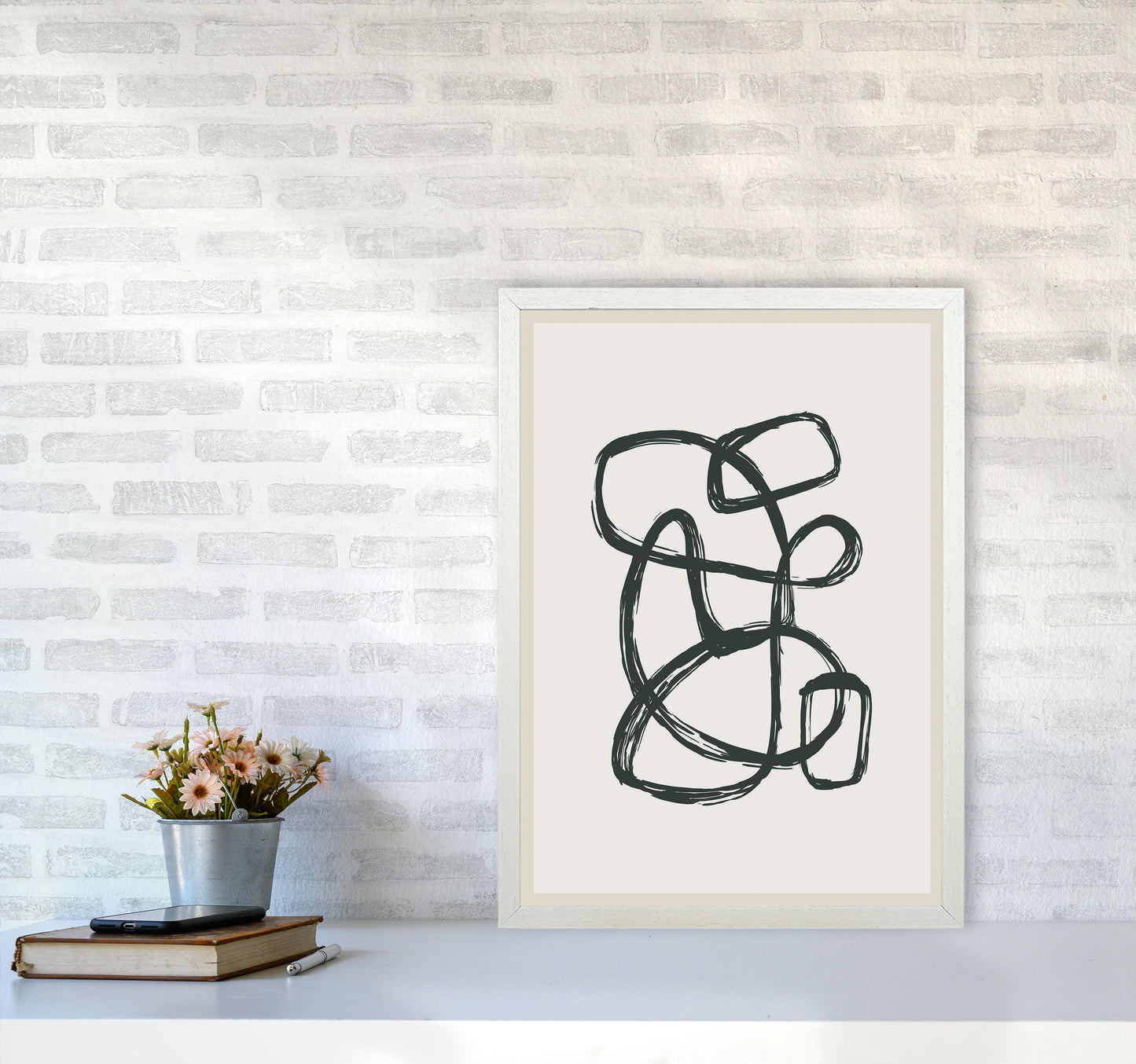 Modern Abstract Shapes 1 Art Print by Jason Stanley A2 Oak Frame