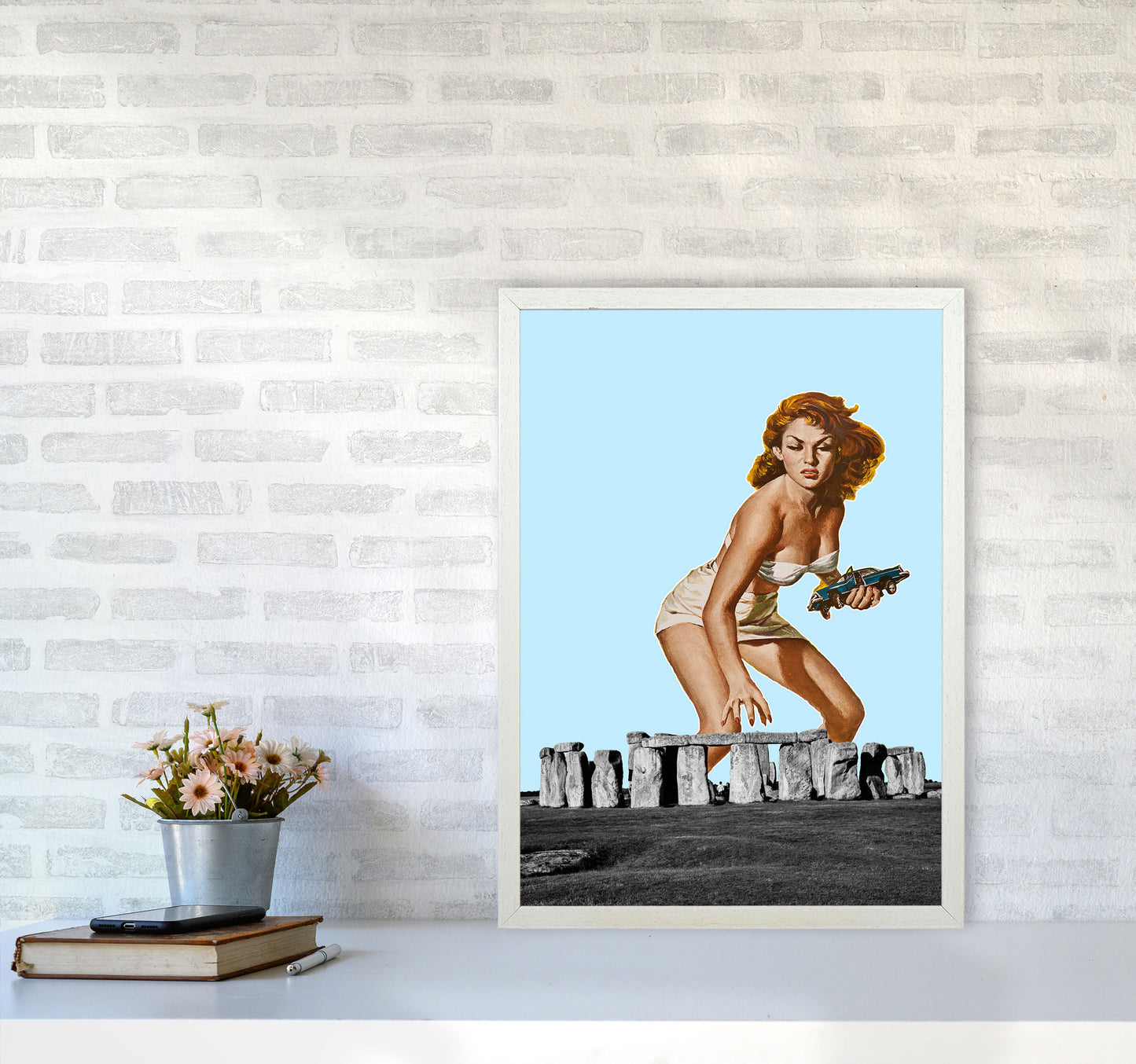 Attack On Stonehenge Art Print by Jason Stanley A2 Oak Frame