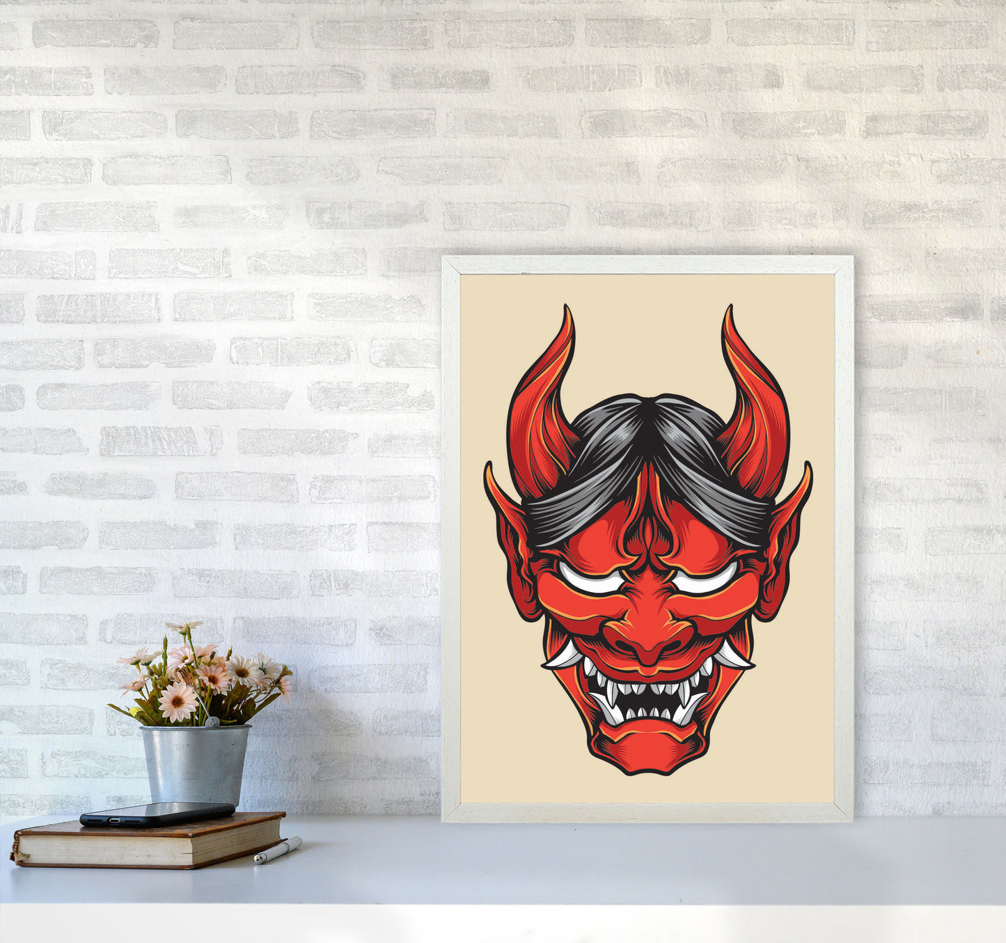 Japanese Folklore Art Print by Jason Stanley A2 Oak Frame