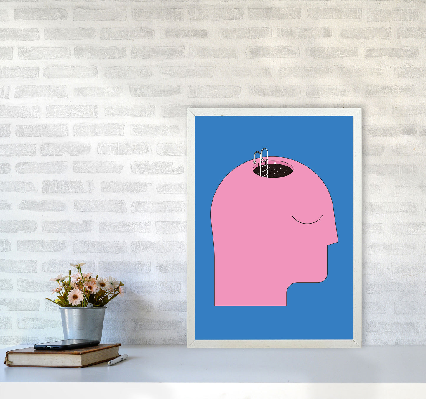 Keep An Open Mind Art Print by Jason Stanley A2 Oak Frame