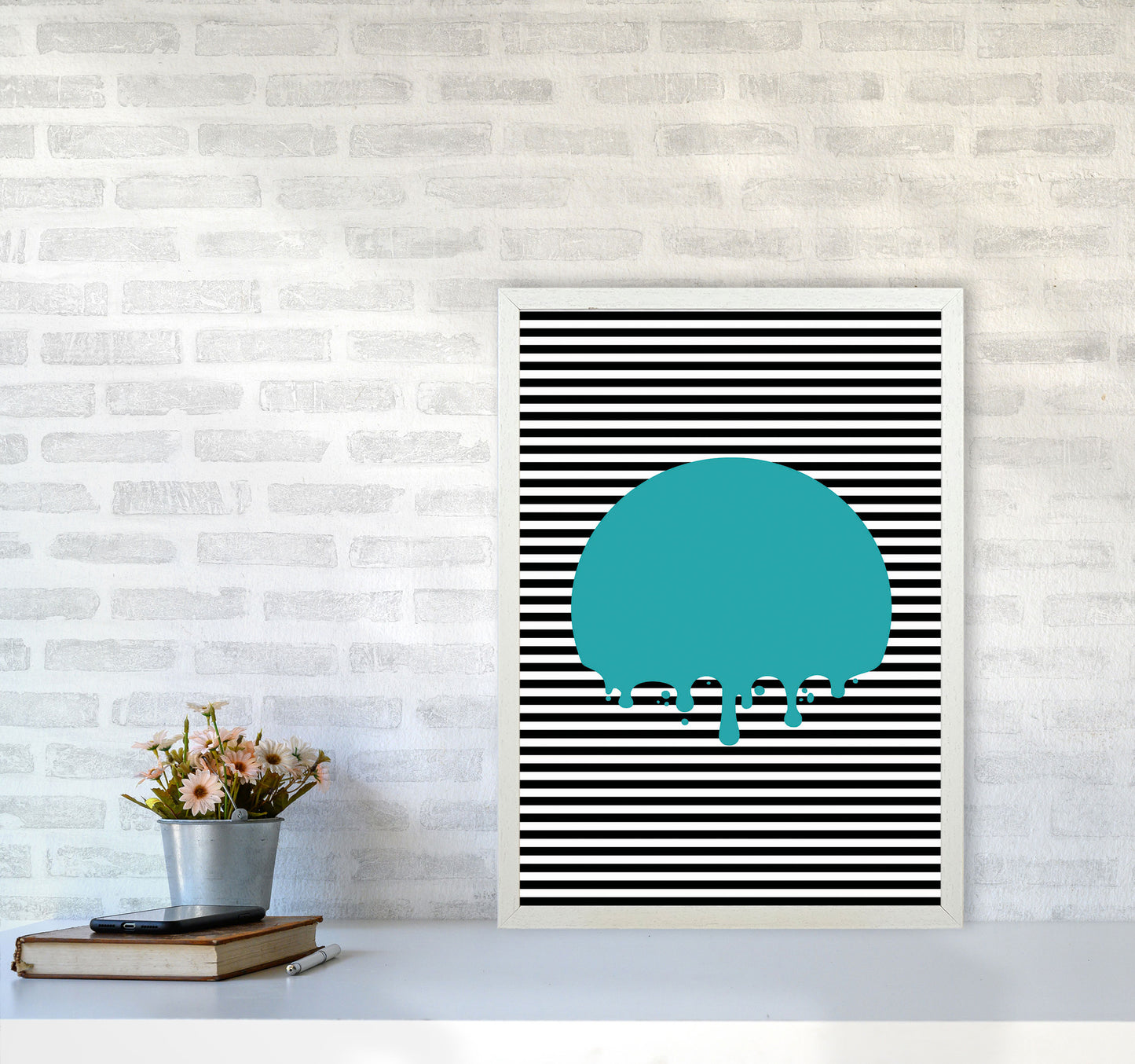 The Melting Moon Art Print by Jason Stanley A2 Oak Frame