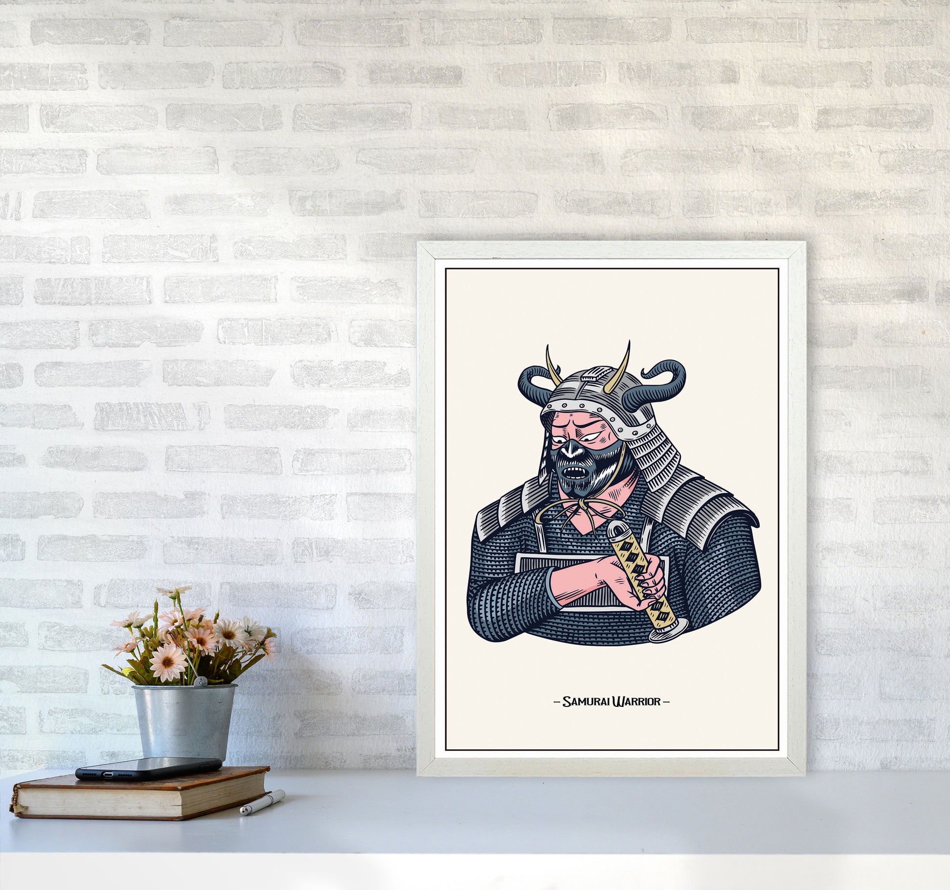 Samurai Warrior Art Print by Jason Stanley A2 Oak Frame