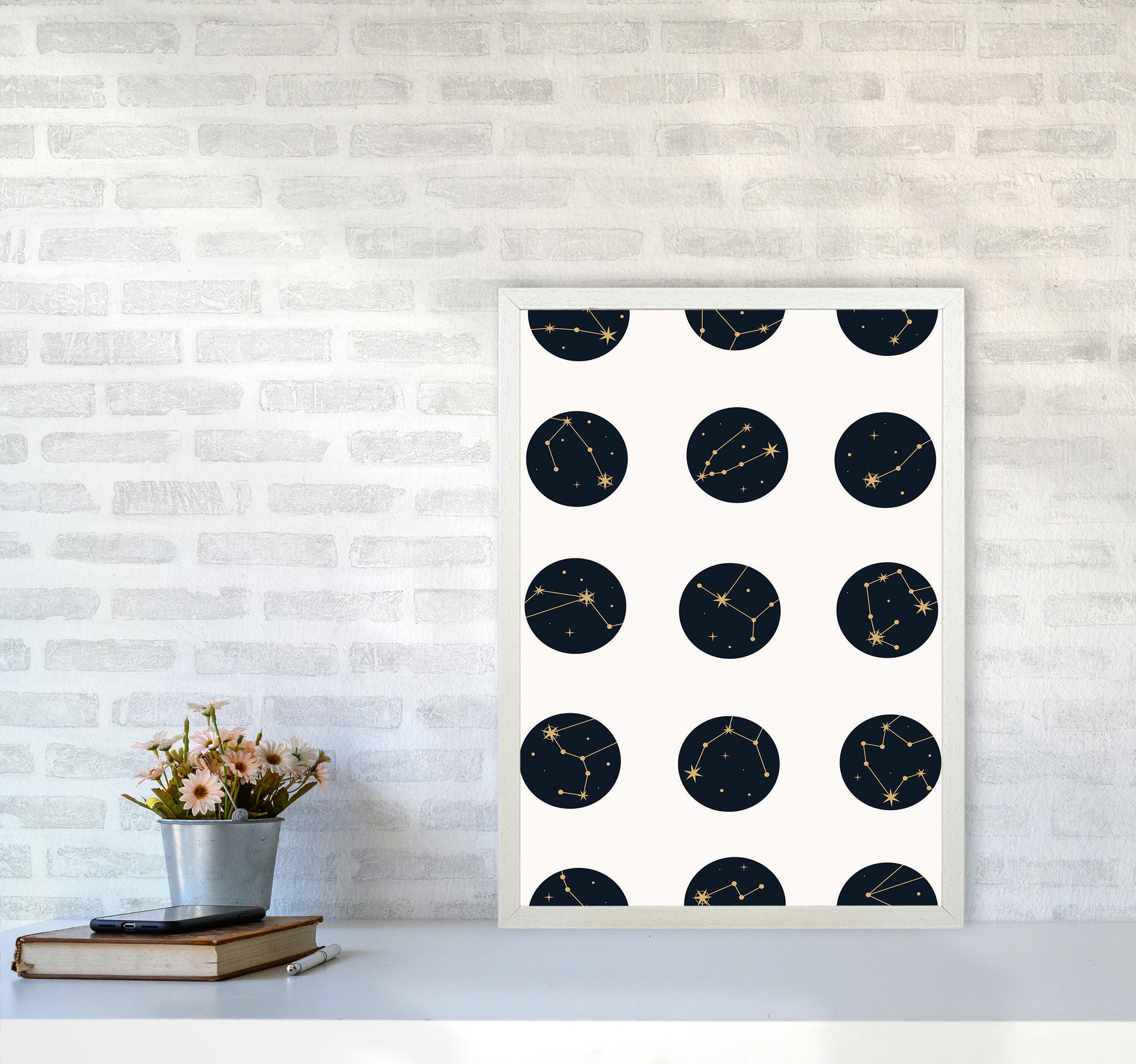 Constellations Art Print by Jason Stanley A2 Oak Frame