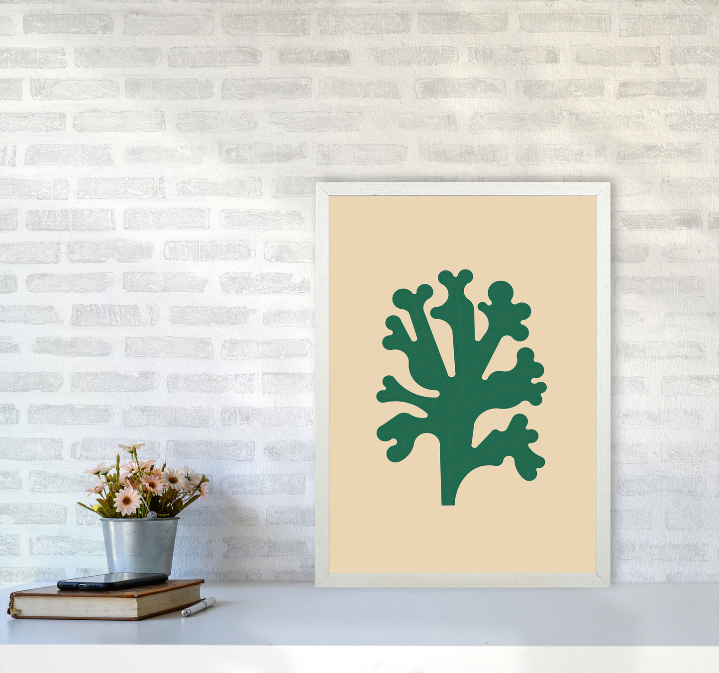 Cutout Seaweed Art Print by Jason Stanley A2 Oak Frame