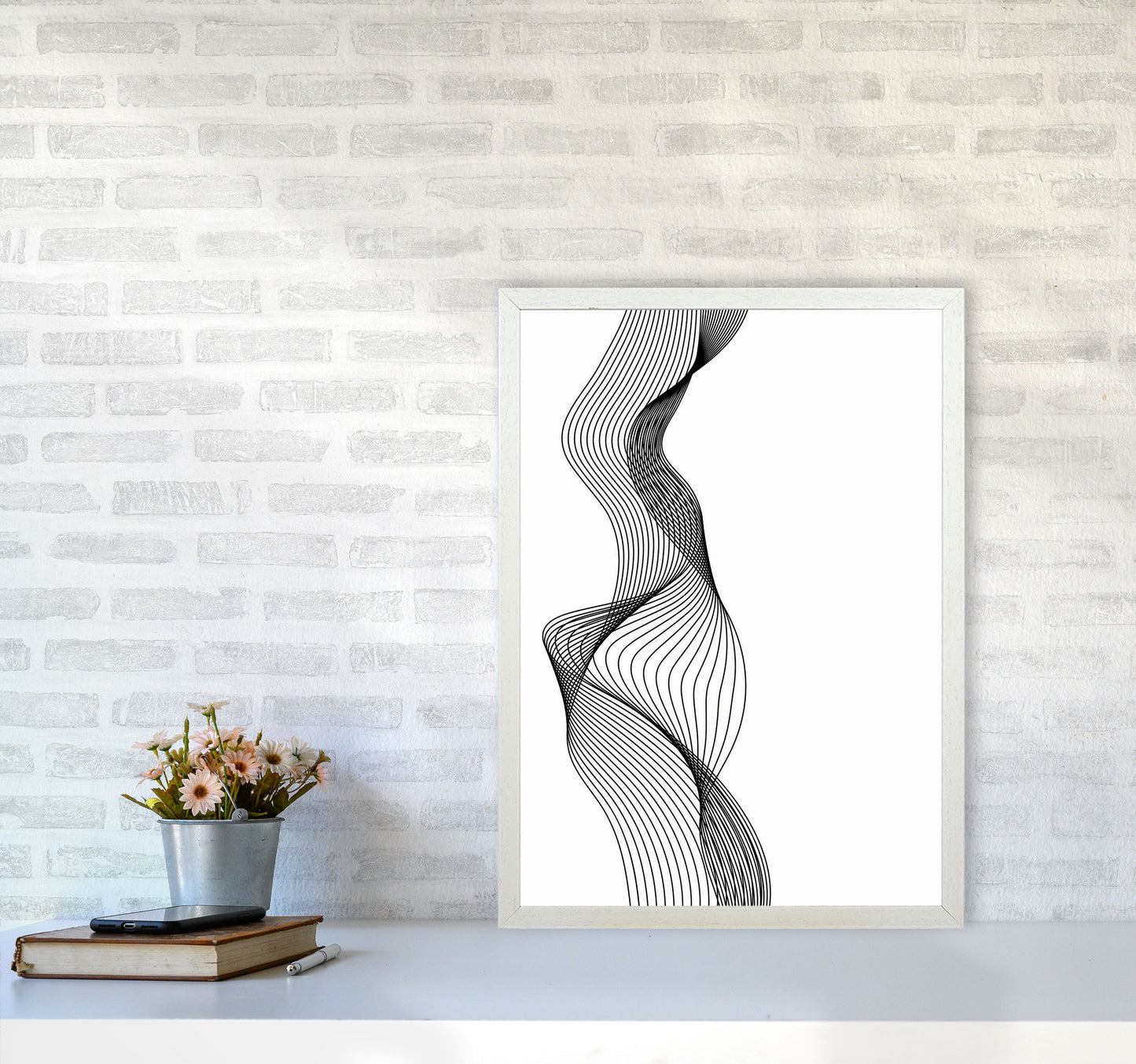 Line Wobbles Art Print by Jason Stanley A2 Oak Frame