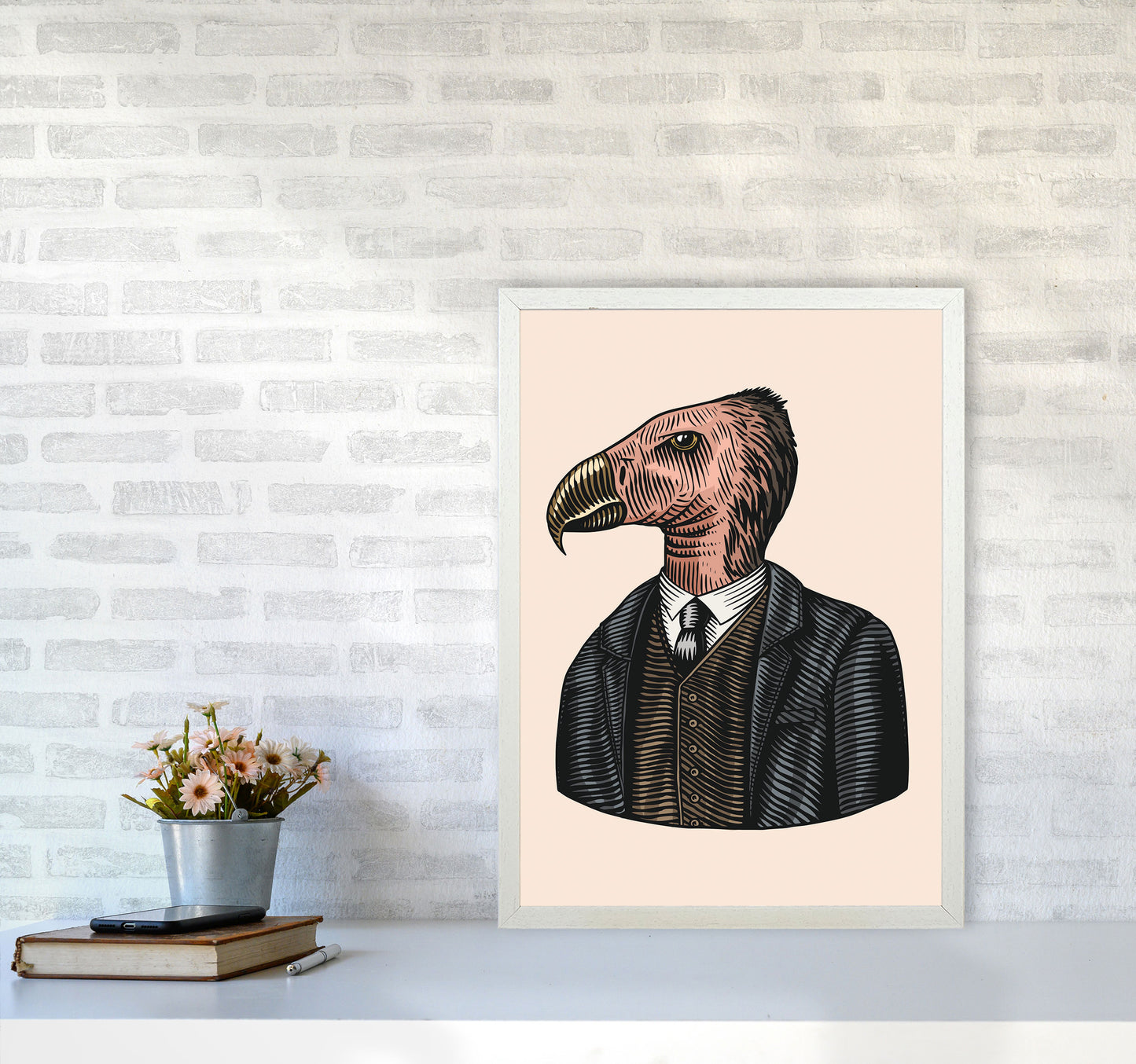 Mr. Condor Art Print by Jason Stanley A2 Oak Frame
