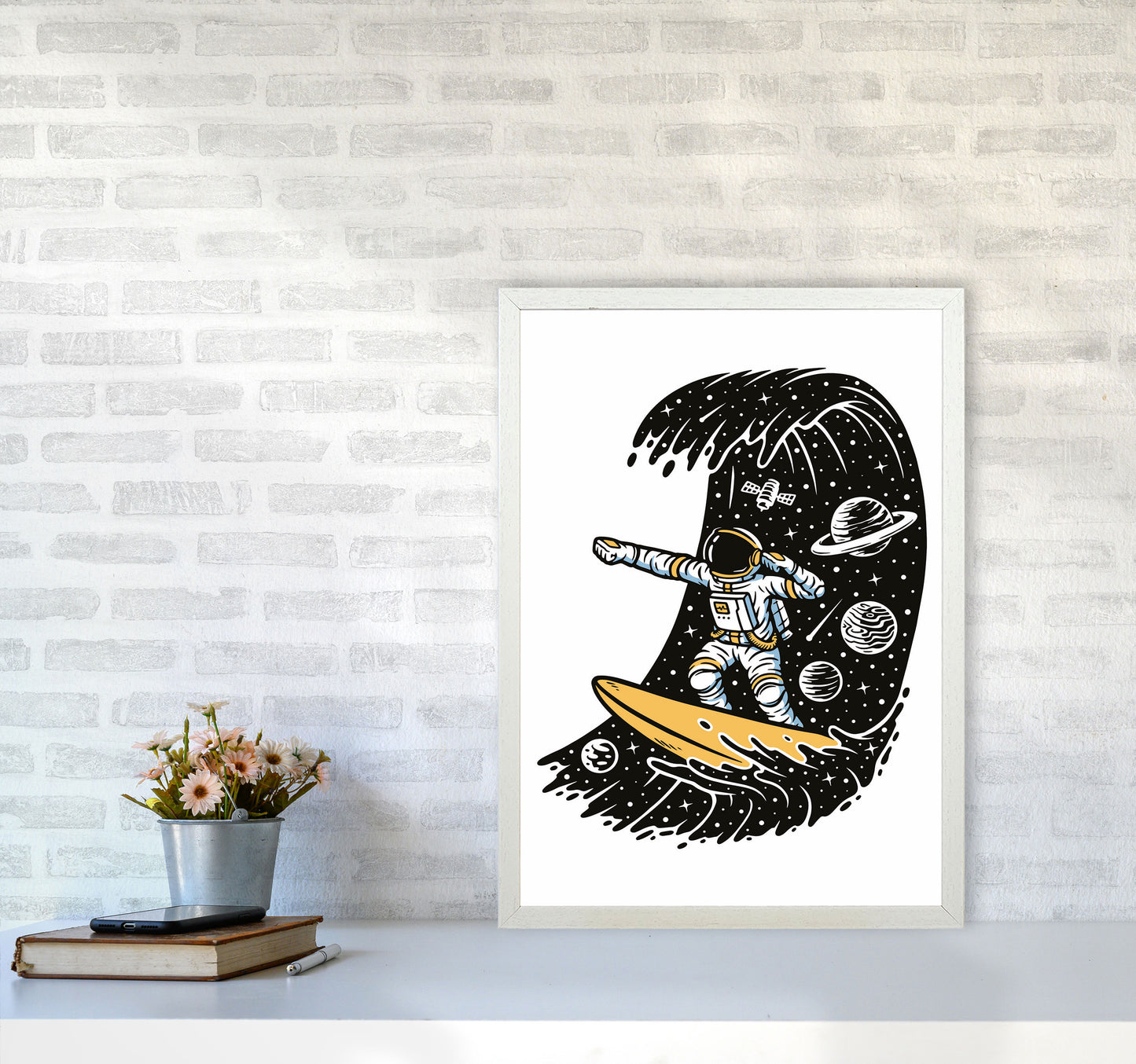 Surf's Up Art Print by Jason Stanley A2 Oak Frame