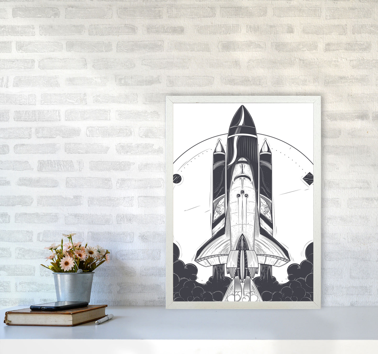 Blastoff! Art Print by Jason Stanley A2 Oak Frame