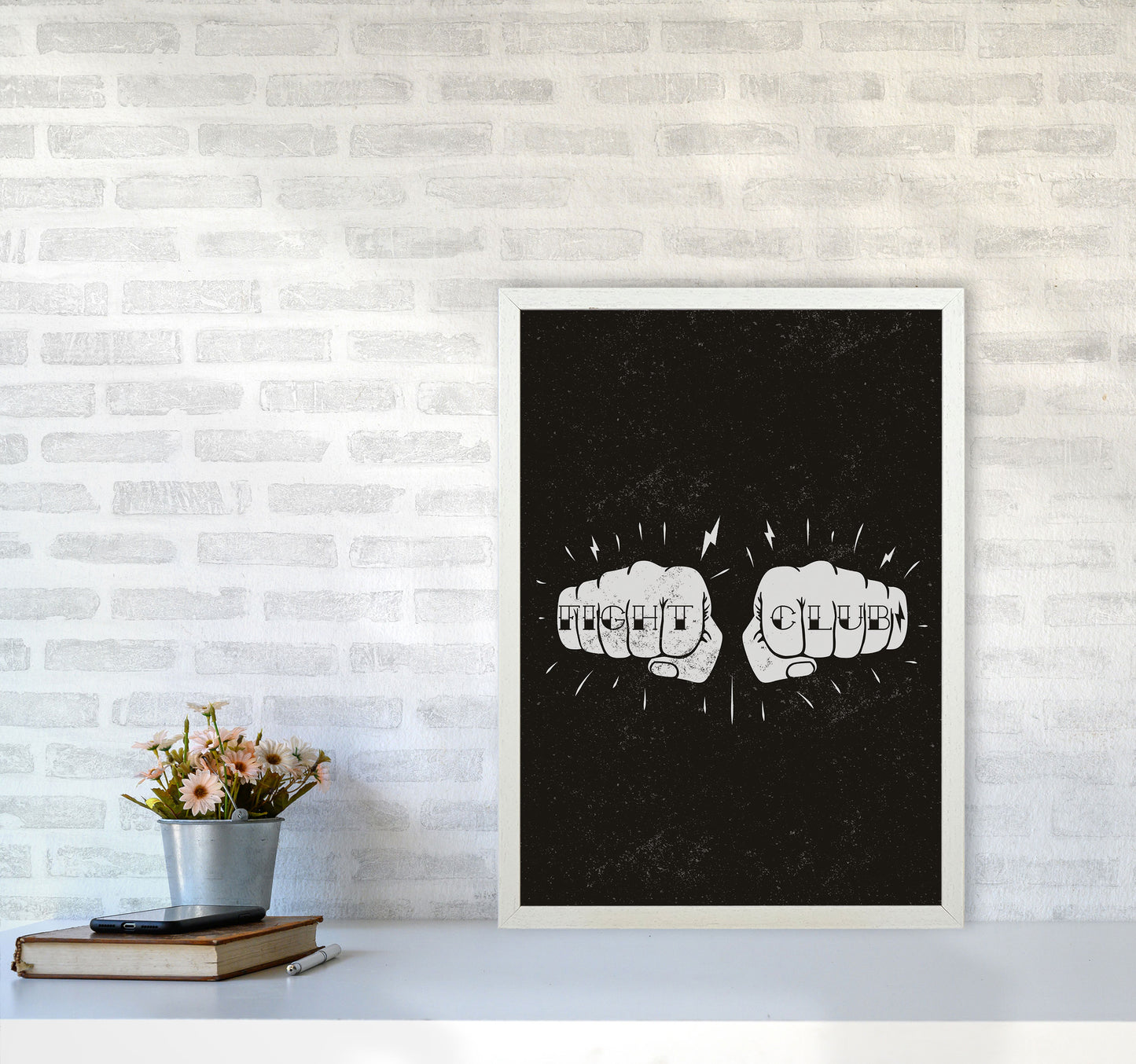 Fight Club Art Print by Jason Stanley A2 Oak Frame