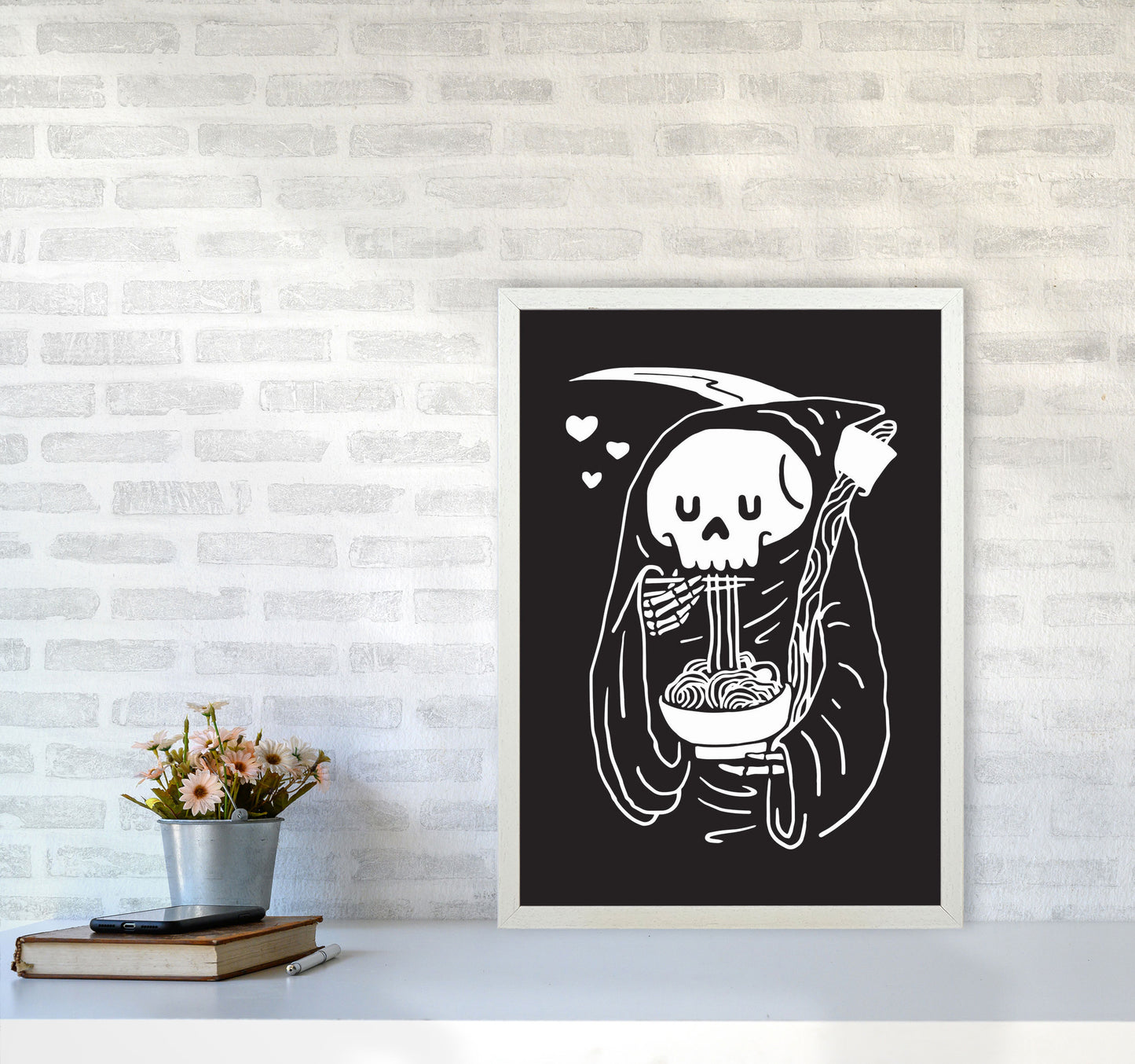 But First...Noodles Art Print by Jason Stanley A2 Oak Frame