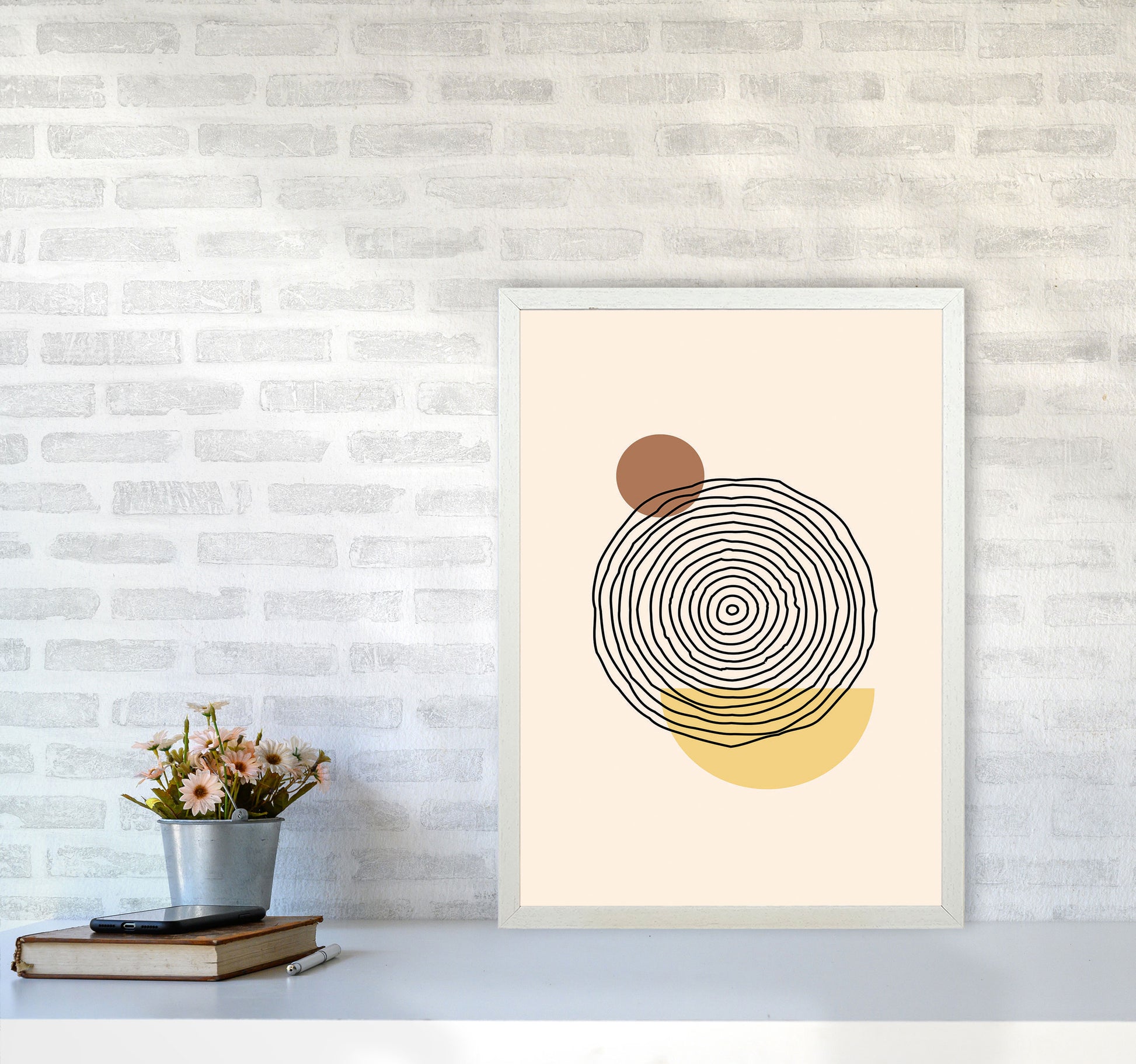 Geometric Abstract Shapes III Art Print by Jason Stanley A2 Oak Frame