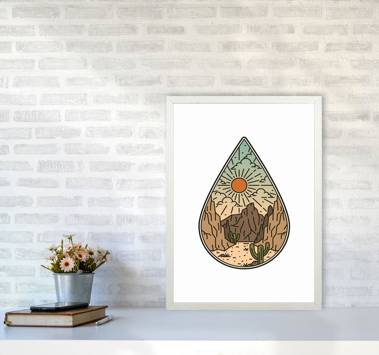 Desert Vibes II Art Print by Jason Stanley A2 Oak Frame