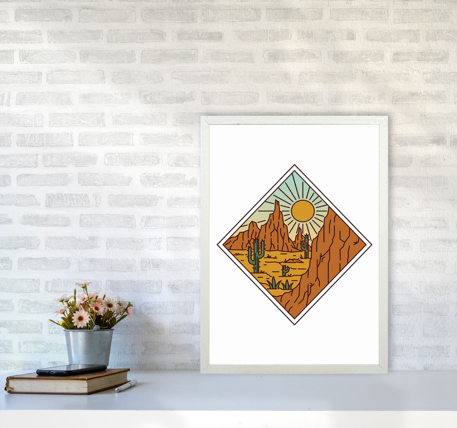 Desert Vibes Art Print by Jason Stanley A2 Oak Frame