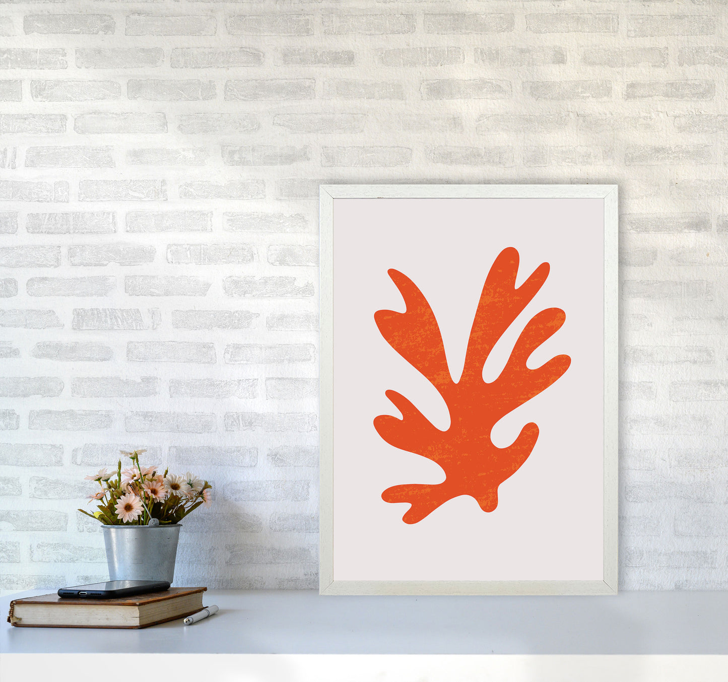 Abstract Red Algae Art Print by Jason Stanley A2 Oak Frame