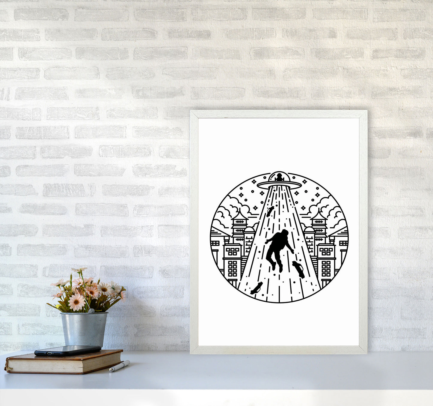 Alien Invasion Art Print by Jason Stanley A2 Oak Frame