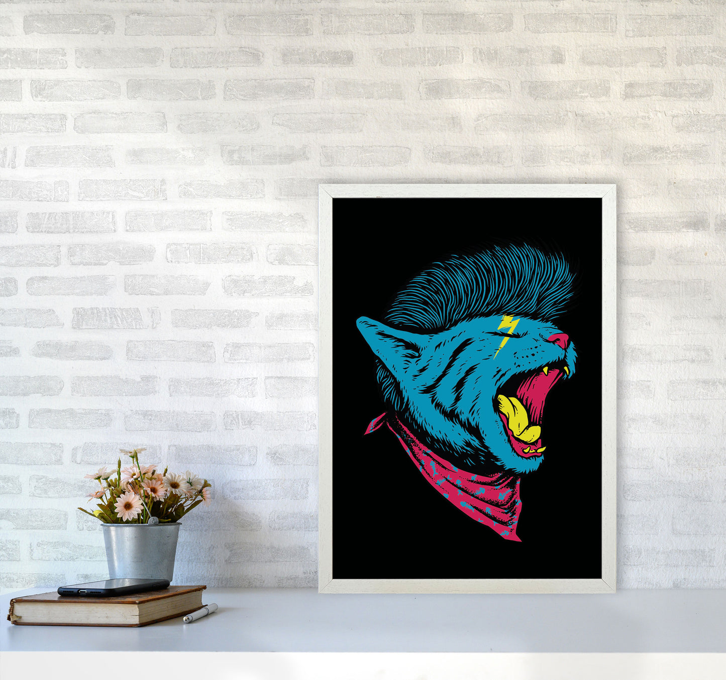 The Killer Cat Art Print by Jason Stanley A2 Oak Frame