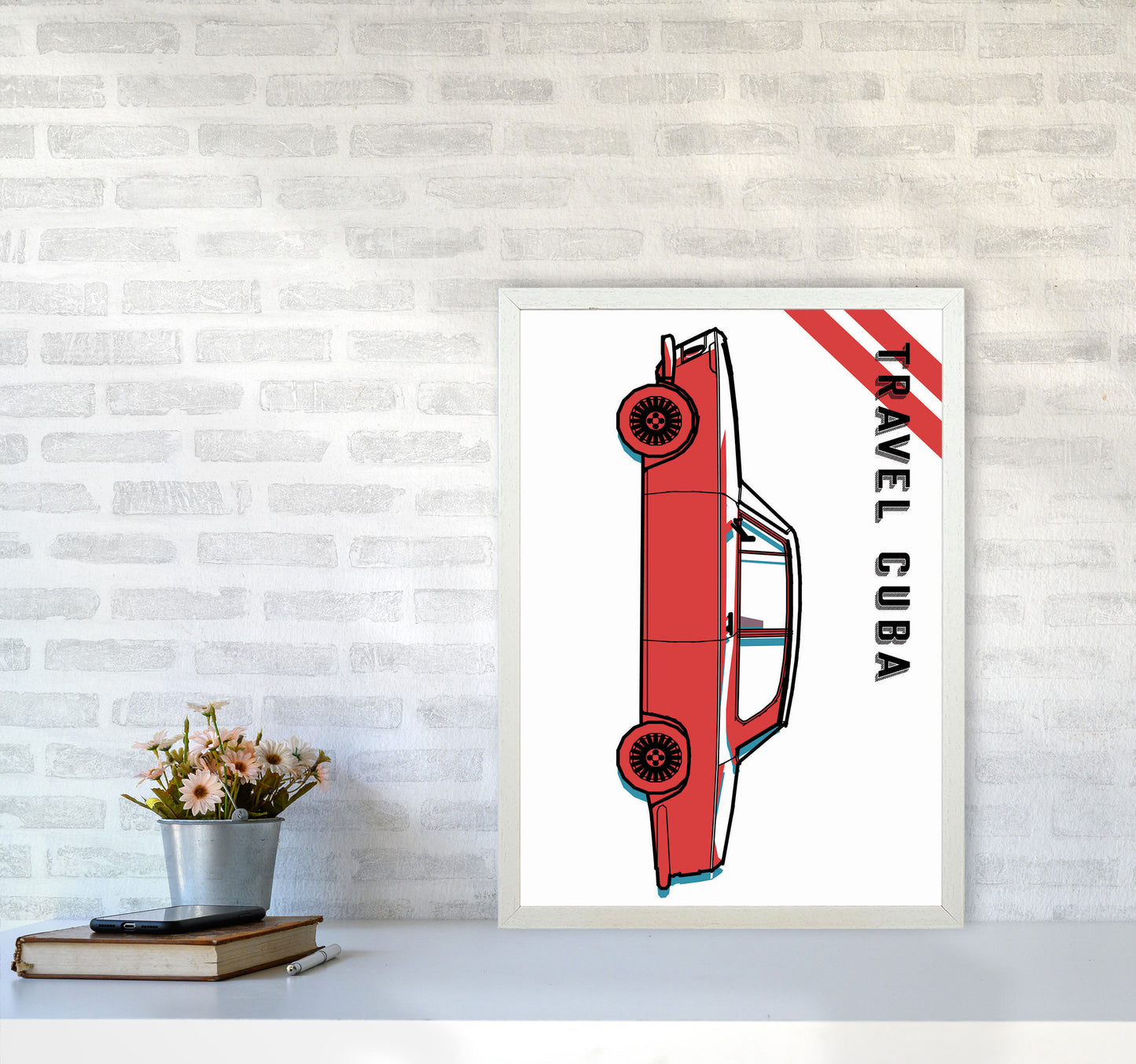Travel Cuba Art Print by Jason Stanley A2 Oak Frame