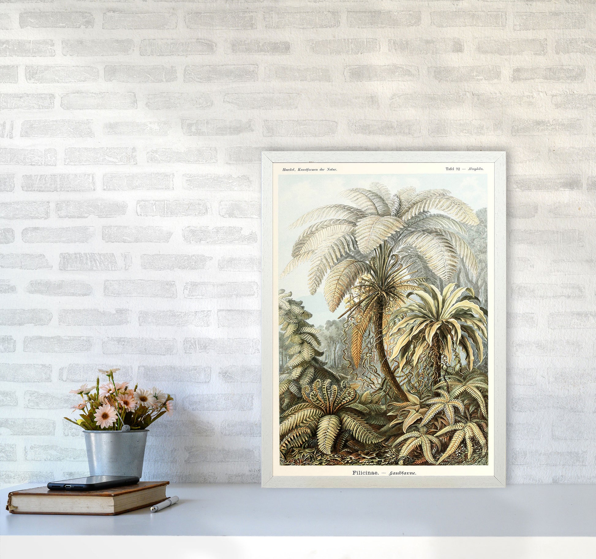 Vintage Jungle Illustration Art Print by Jason Stanley A2 Oak Frame