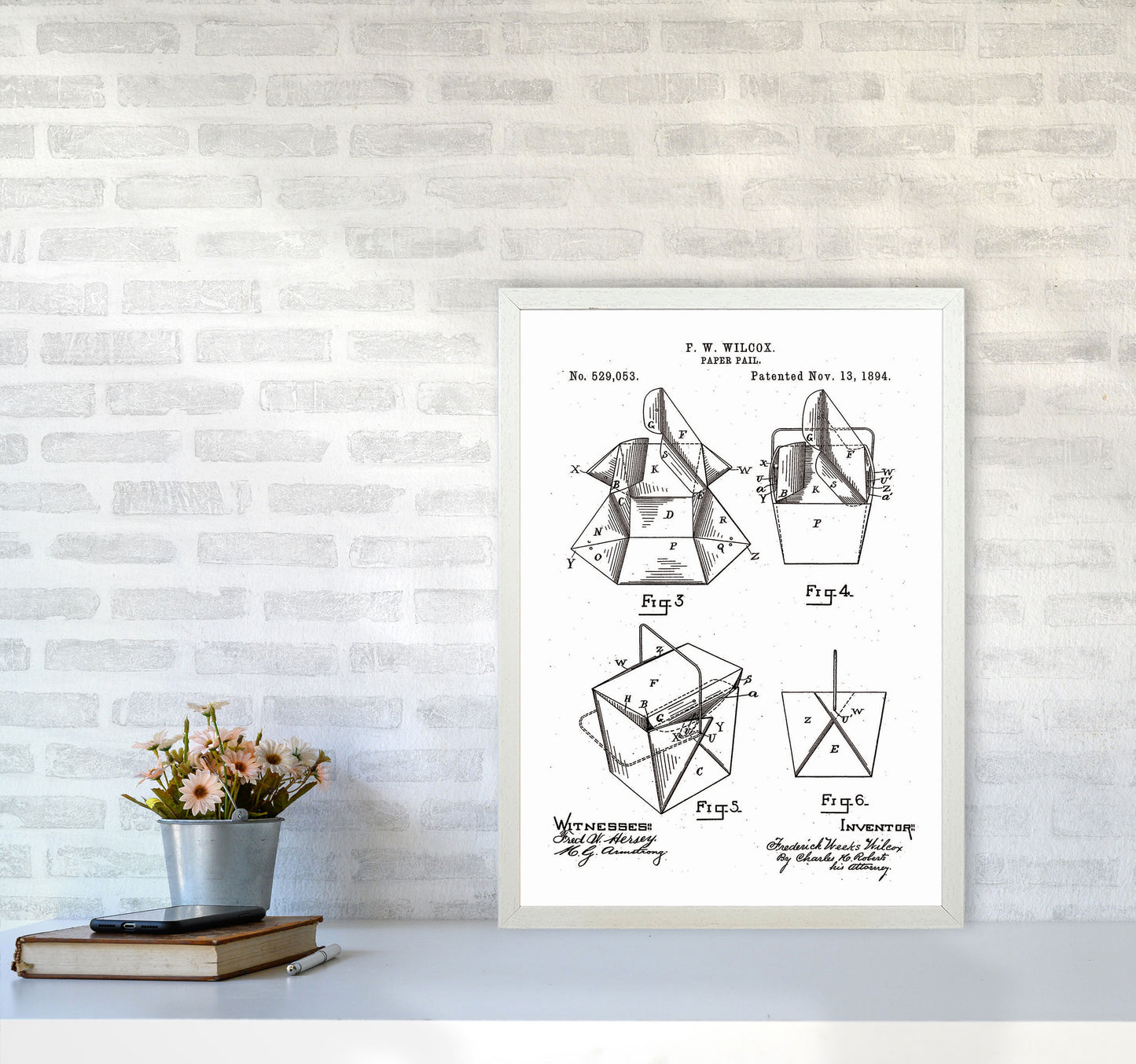 Chinese Take Out Box Patent Art Print by Jason Stanley A2 Oak Frame