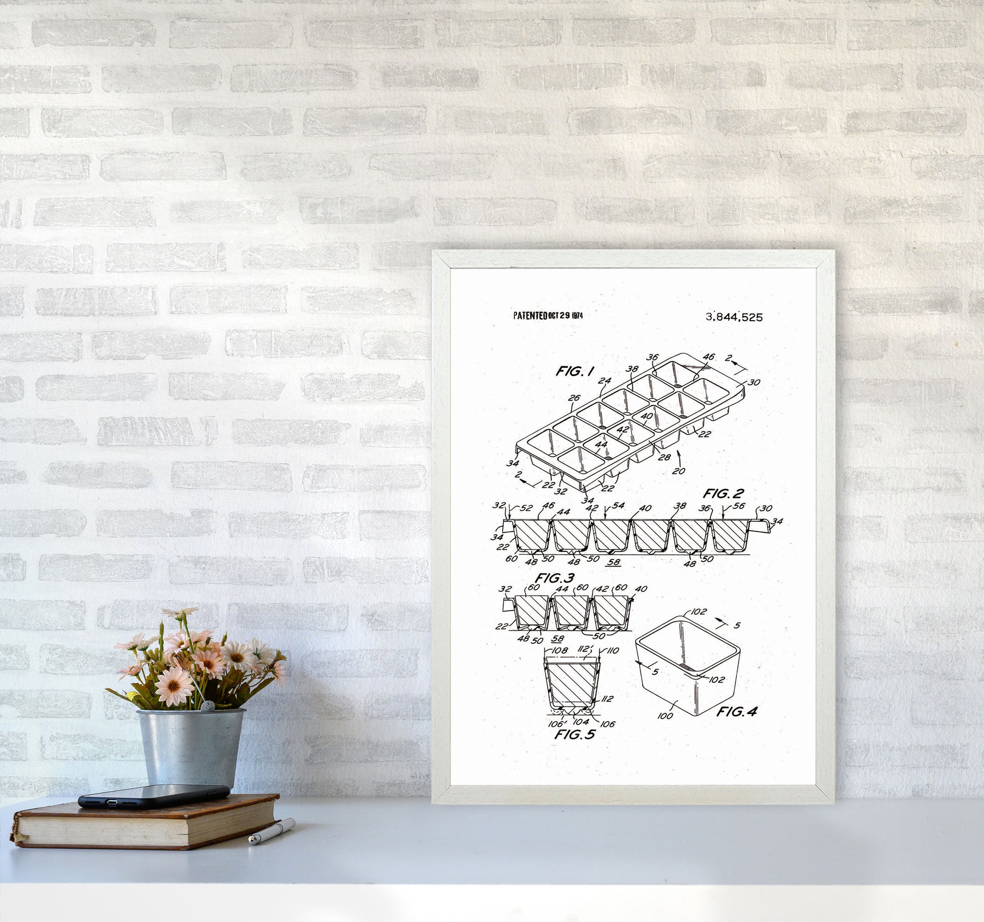 Ice Cube Tray Patent Art Print by Jason Stanley A2 Oak Frame