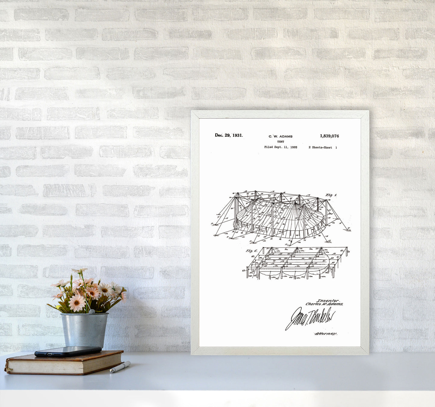 Carnival Tent Patent Art Print by Jason Stanley A2 Oak Frame